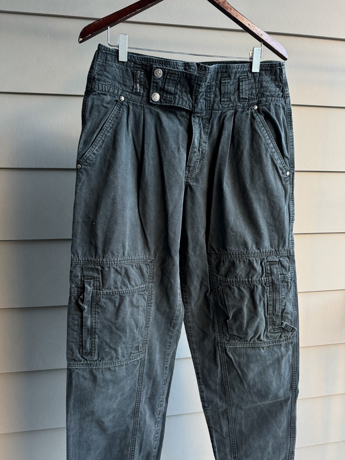 Bugle Boy Vintage 90s Cargo Pants Gray Cotton Military Grunge 34x36 Size US 34 / EU 50 - 8 Thumbnail