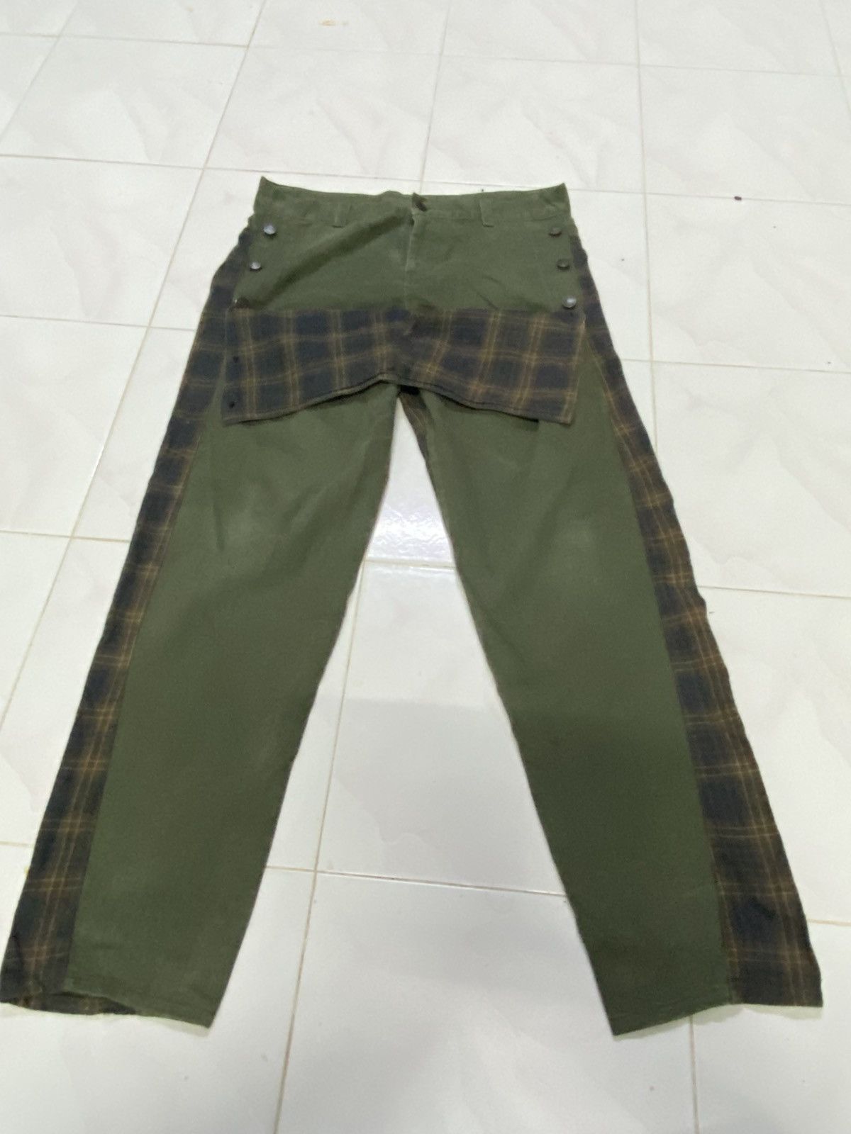 If Six Was Nine × Kapital × Needles Unbrand Shadow Plaid Patch Rebuild Pant Size US 32 / EU 48 - 3 Thumbnail
