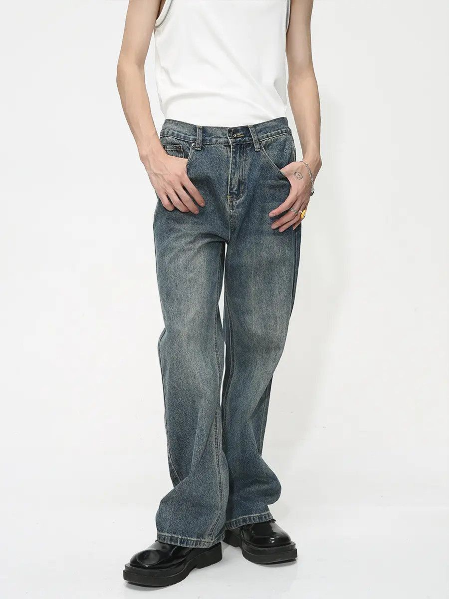 Japanese Brand Retro loose wide leg slightly flared jeans Size US 32 / EU 48 - 3 Thumbnail