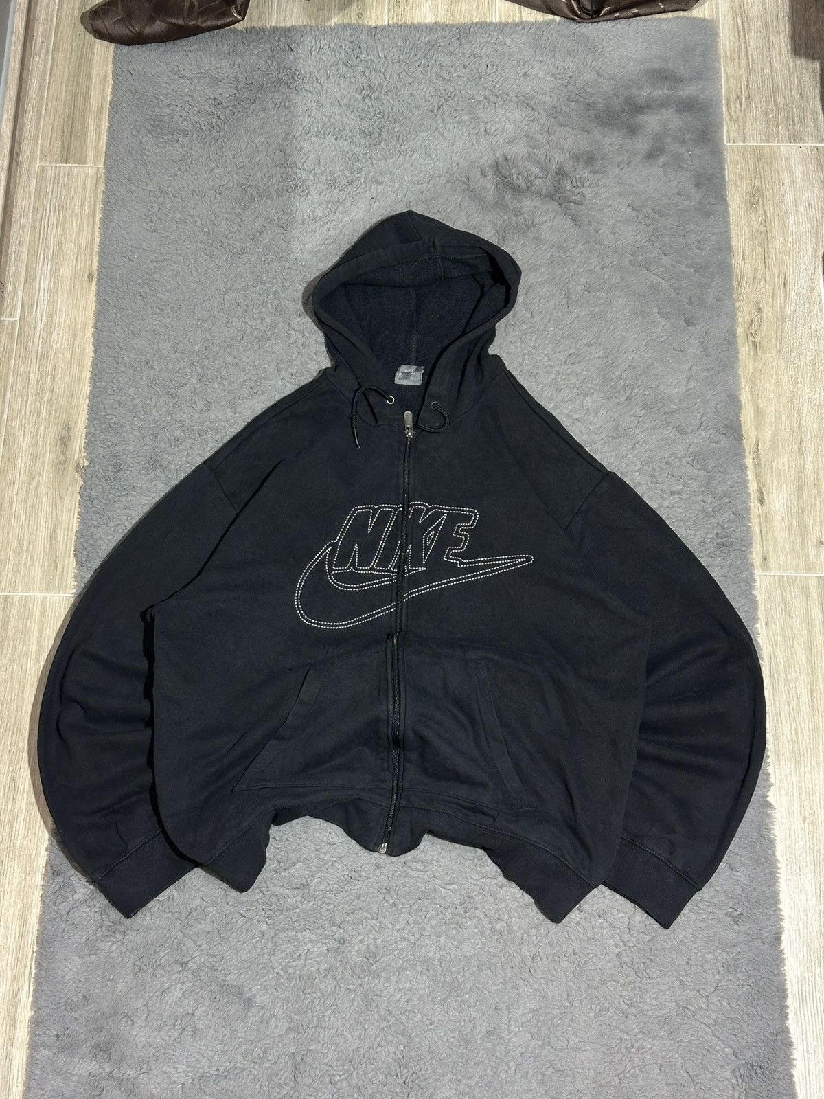 Nike Vintage Nike "Outline Logo" Full-Zip Hoodie Size US L / EU 52-54 / 3 - 1 Thumbnail