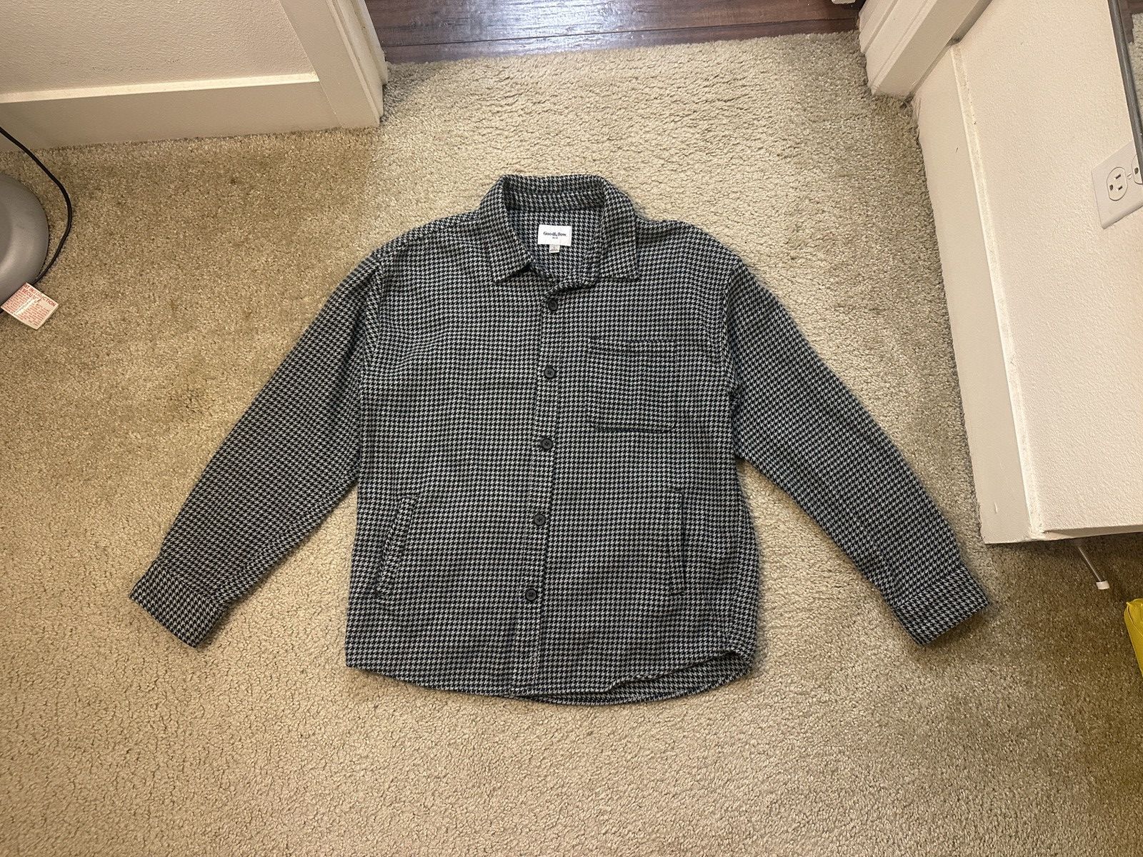 Other Goodfellow & Co Houndstooth heavyweight flannel gray black Size US L / EU 52-54 / 3 - 1 Thumbnail