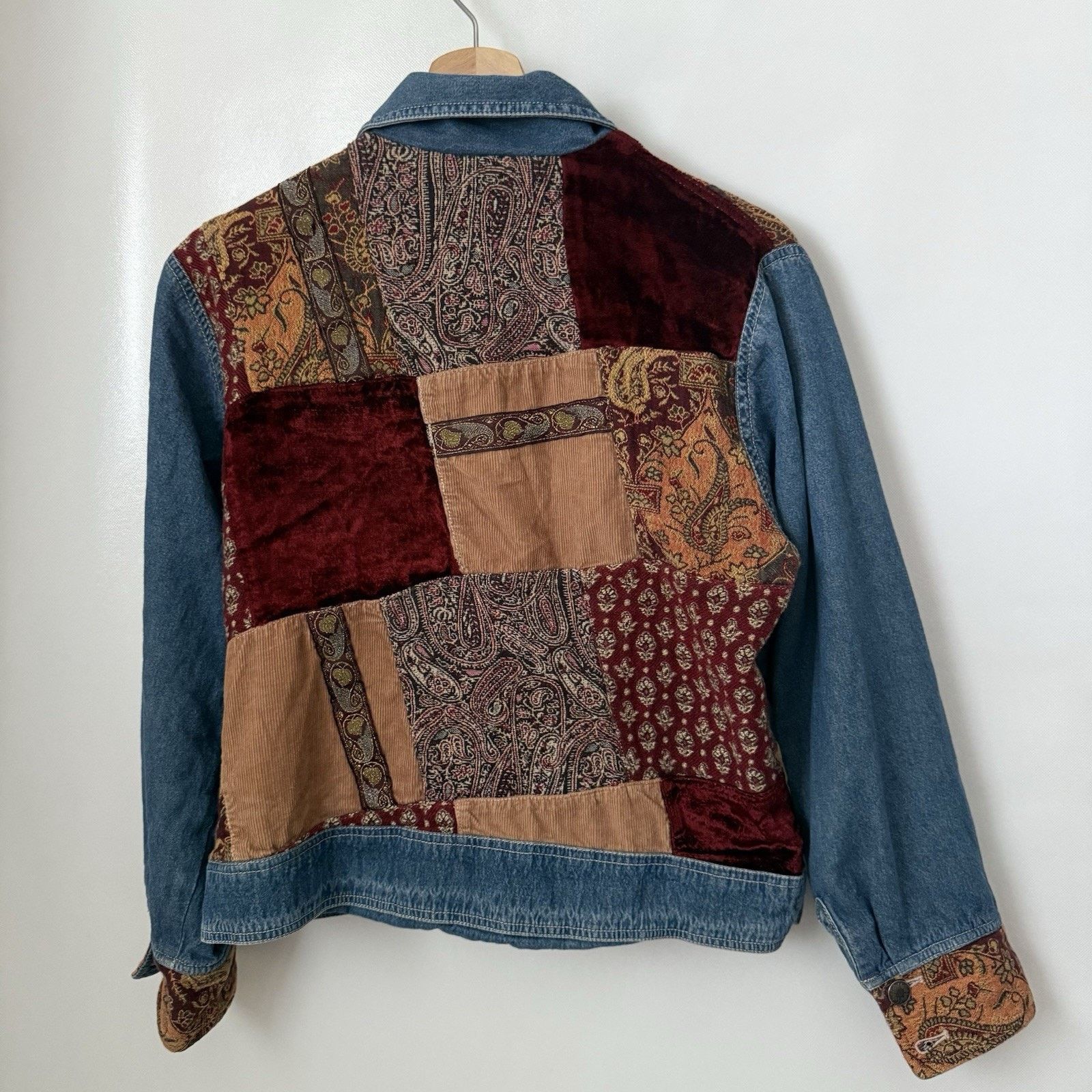 Other Out Of The Blue J Jill Velvet Tapestry Mixed Media Jacket Size M / US 6-8 / IT 42-44 - 2 Thumbnail