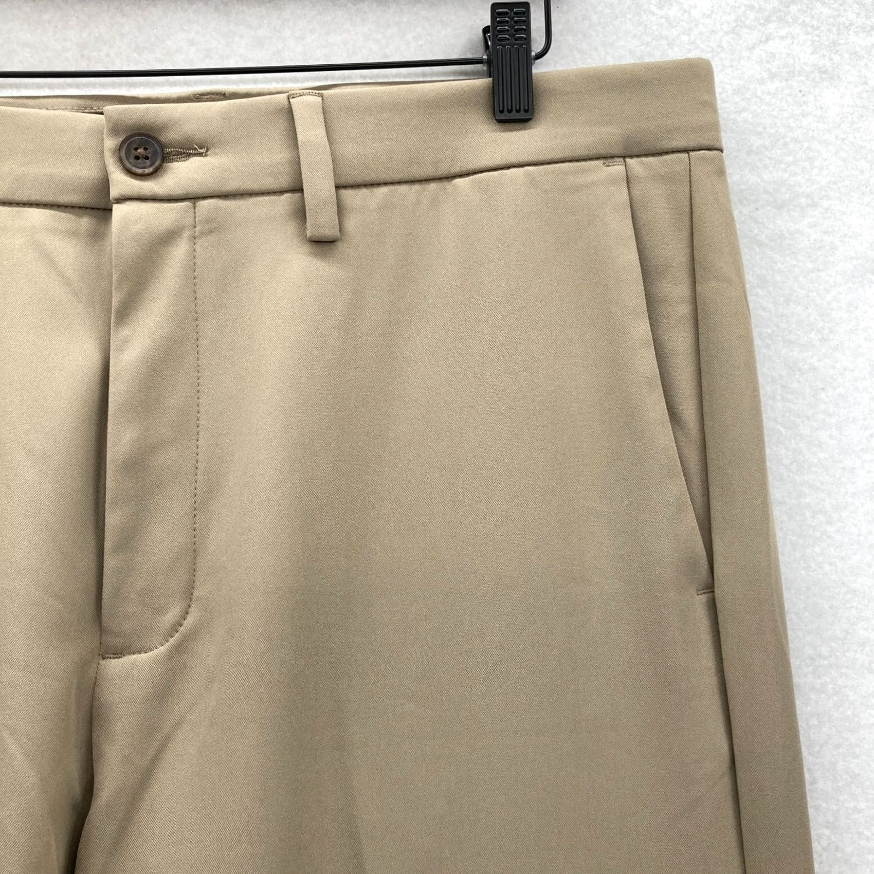 Haggar Haggar Cool 18 Pro Dress Pants Mens 36x34 Straight Fit Brown Stretch Waistband Size US 36 / EU 52 - 3 Thumbnail