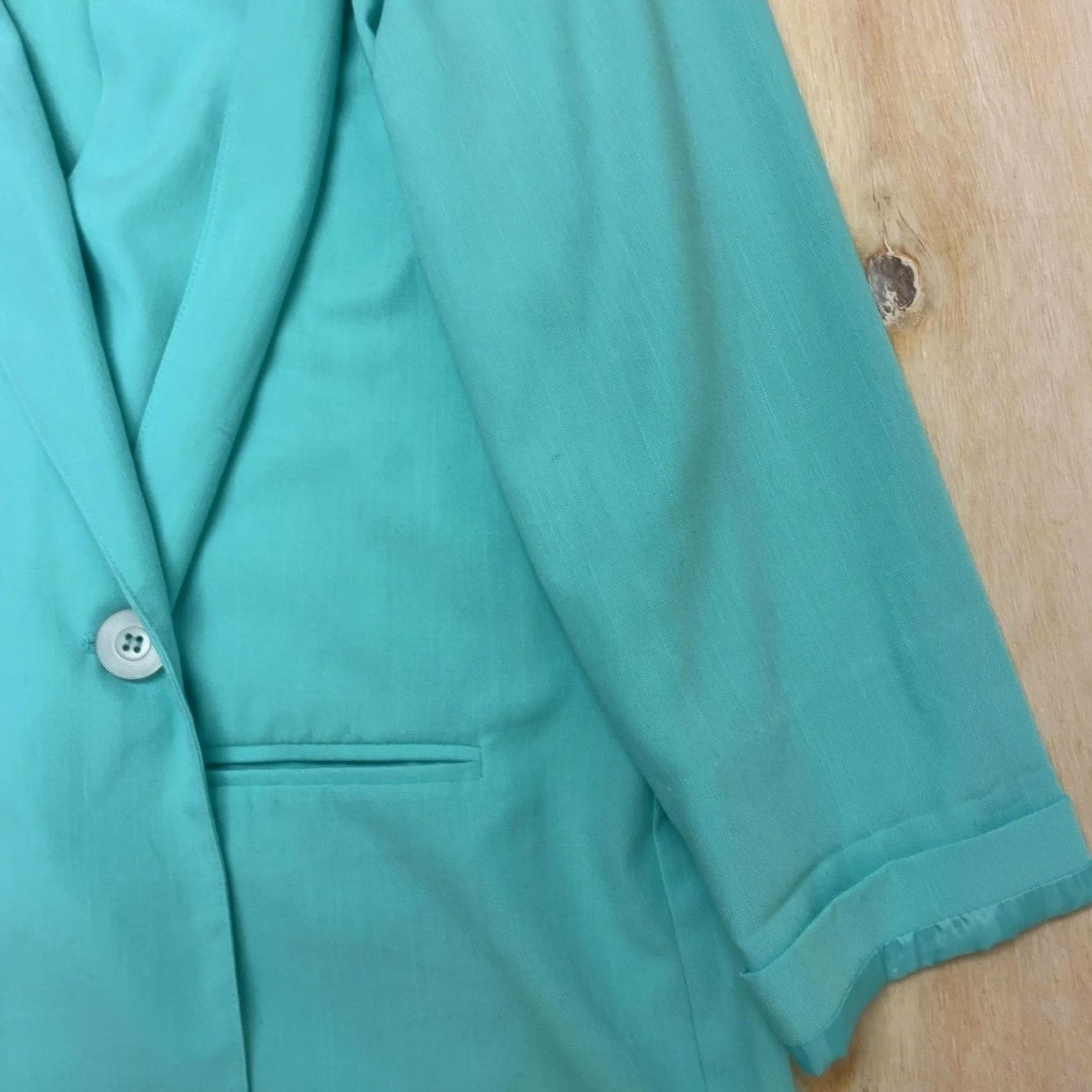 Vintage Vintage Sag Harbor Blazer Jacket Women 16 Green Single Breasted 3/4 Sleeve Lined Size XXL / US 16-18 / IT 52-54 - 2 Thumbnail