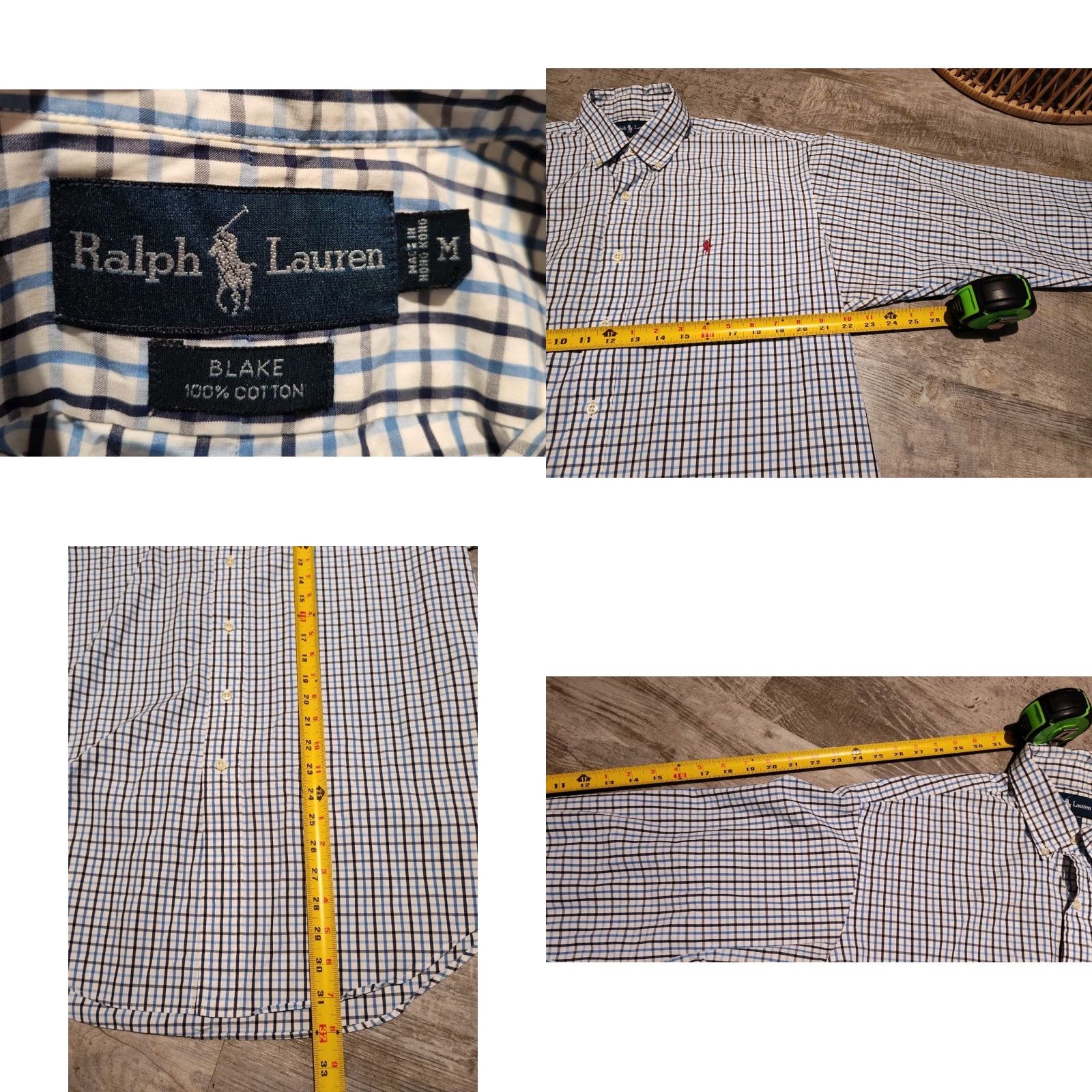 Polo Ralph Lauren VINTAGE Polo Ralph Lauren Men’s Button-Down Shirt Large Blue White Gingham Collared Long Sleeve Casual Mens Size US M / EU 48-50 / 2 - 8 Thumbnail