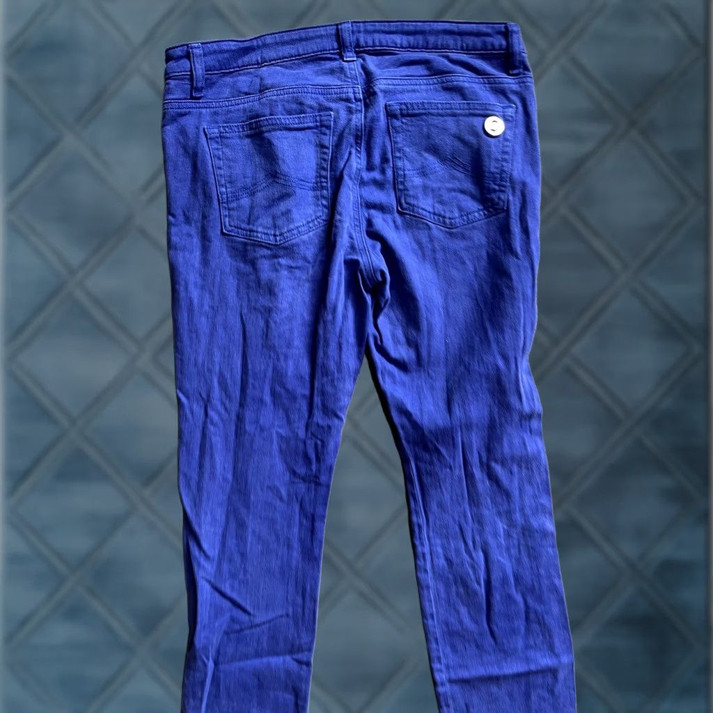 Michael Kors Michael Kors Skinny Jeans Size 4 Royal Blue Denim Zip Fly Women Jeans 30in Inseam Slim Stretch MidRise Logo Button Size 27" / US 4 / IT 40 - 1 Thumbnail