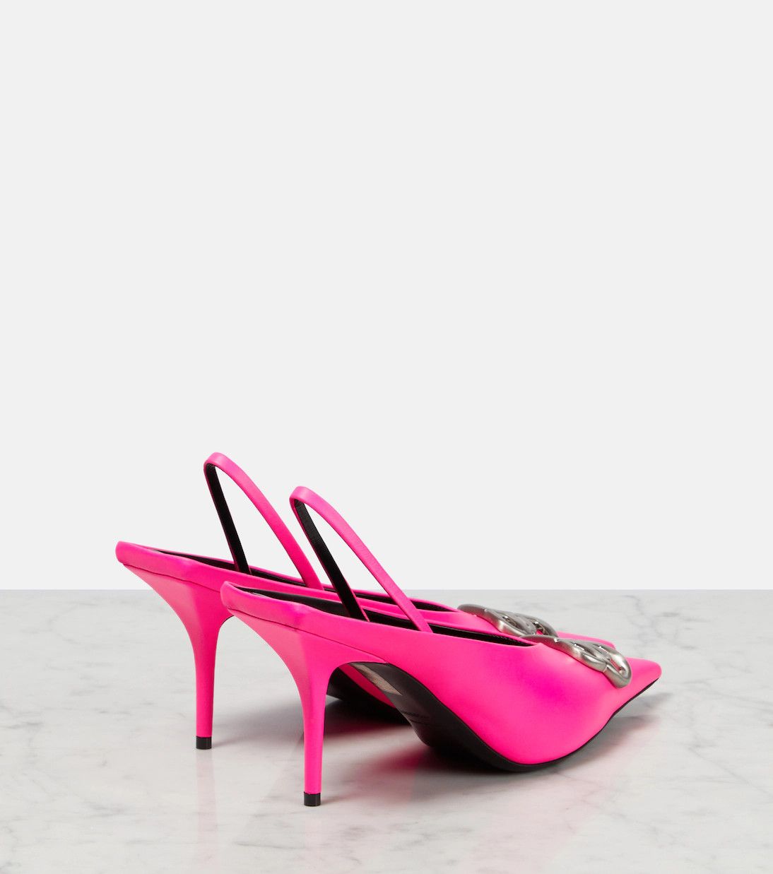 Balenciaga o1s1rm0424 Square Knife Slingback 80mm Mule in Pink 