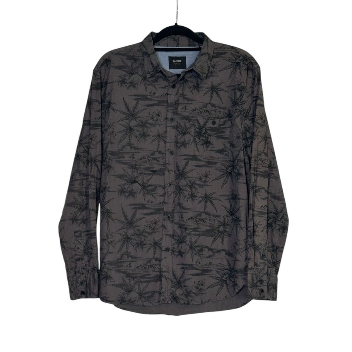 Globe Globe gray Hawaiian print long sleeves button shirt size M Size US M / EU 48-50 / 2 - 1 Thumbnail