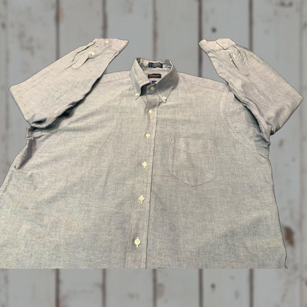 Gant Gant Shirt Men 17-34 Light Blue Purebred Broadcloth Button Up Oxford Size US XL / EU 56 / 4 - 1 Thumbnail