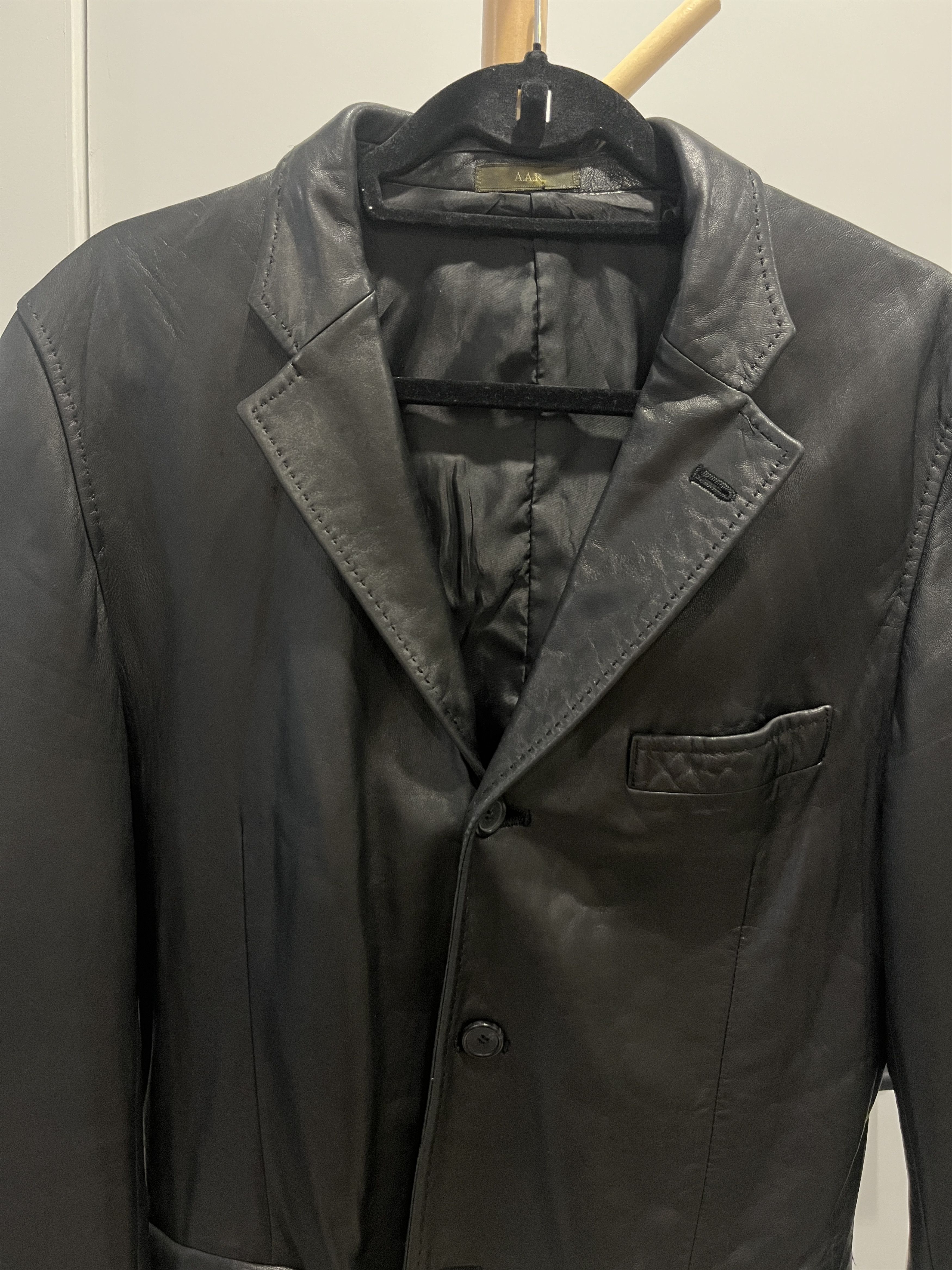 Yohji Yamamoto AAR Yohji Design Studio Sheepskin Leather Blazer Jacket Size US L / EU 52-54 / 3 - 2 Thumbnail