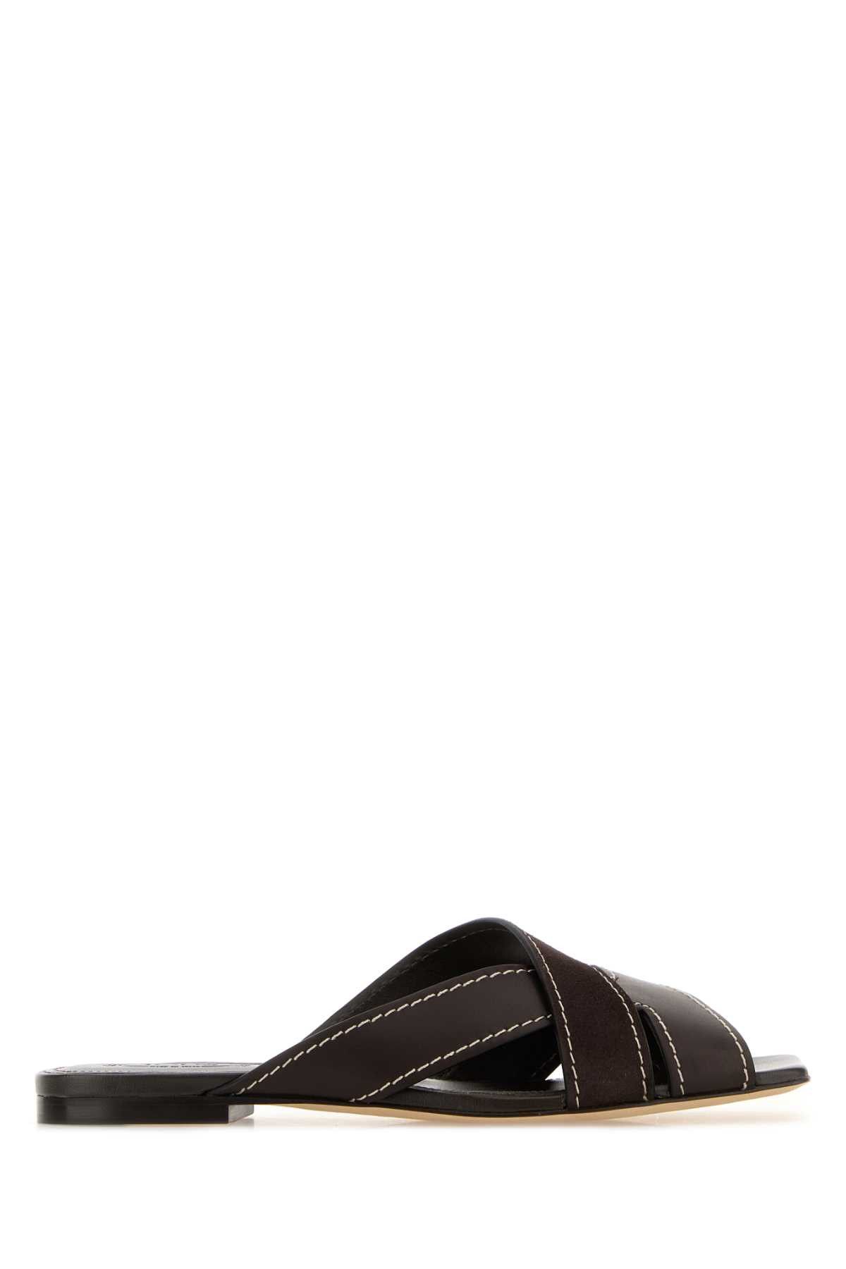Tod's Brown Suede And Leather Slippers Size US 9 / IT 39 - 1 Thumbnail