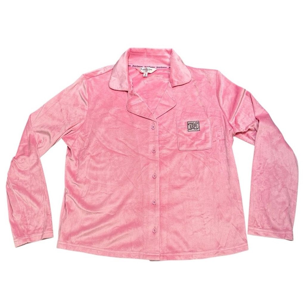 Juicy Couture JUICY Couture Pink Velour Pajama Top SZ M Size M / US 6-8 / IT 42-44 - 1 Thumbnail