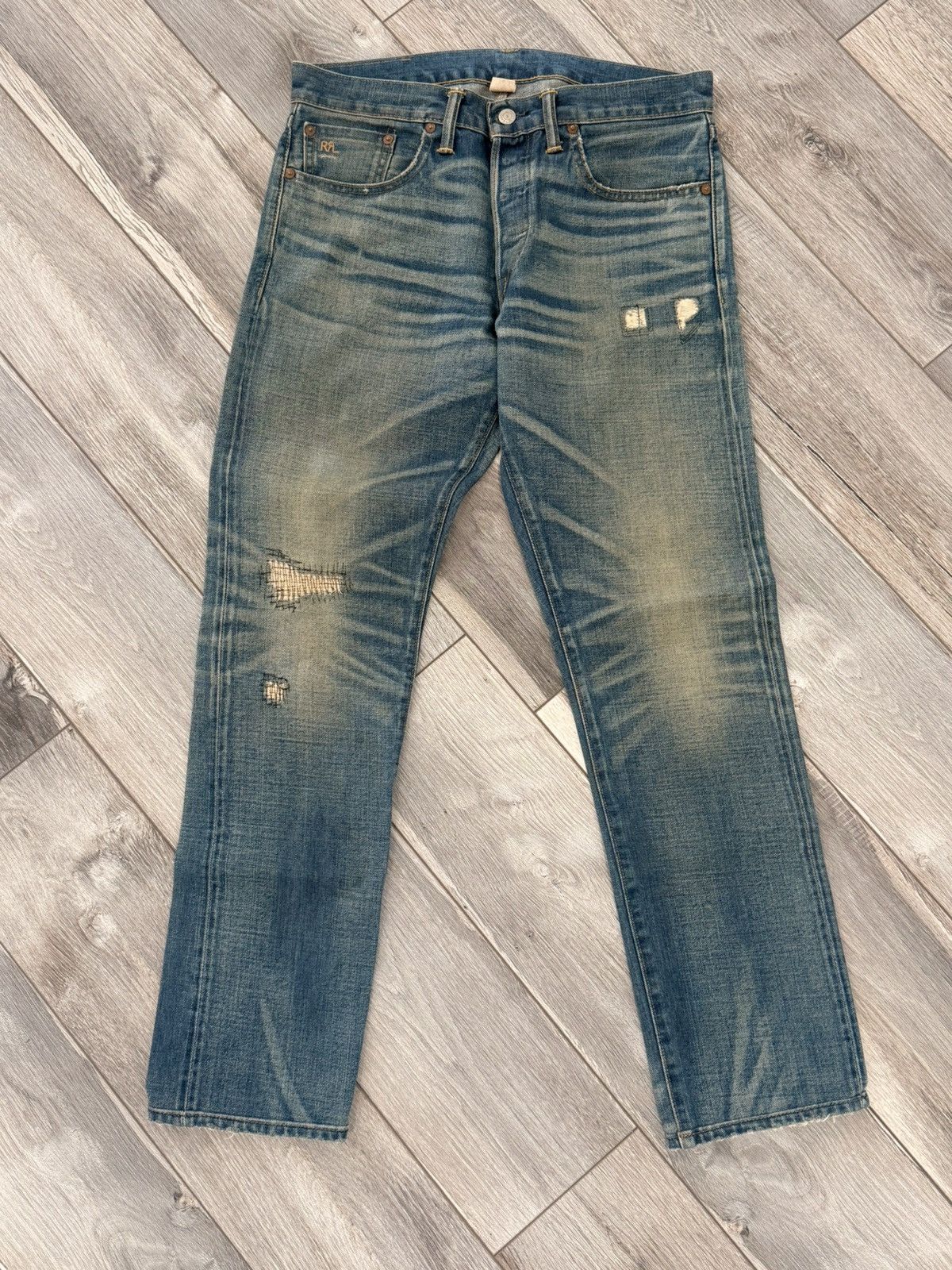 Double RL RRL Distressed Japanese Selvedge