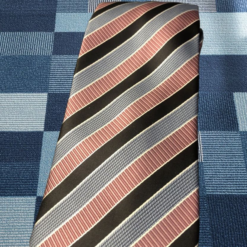 Alexander Julian Alexander Julian Striped Tie Necktie Men’s Multicolor Silver Blue Black Pink Classic 57"-60" Polyester Preppy Gift N/A Size ONE SIZE - 1 Thumbnail