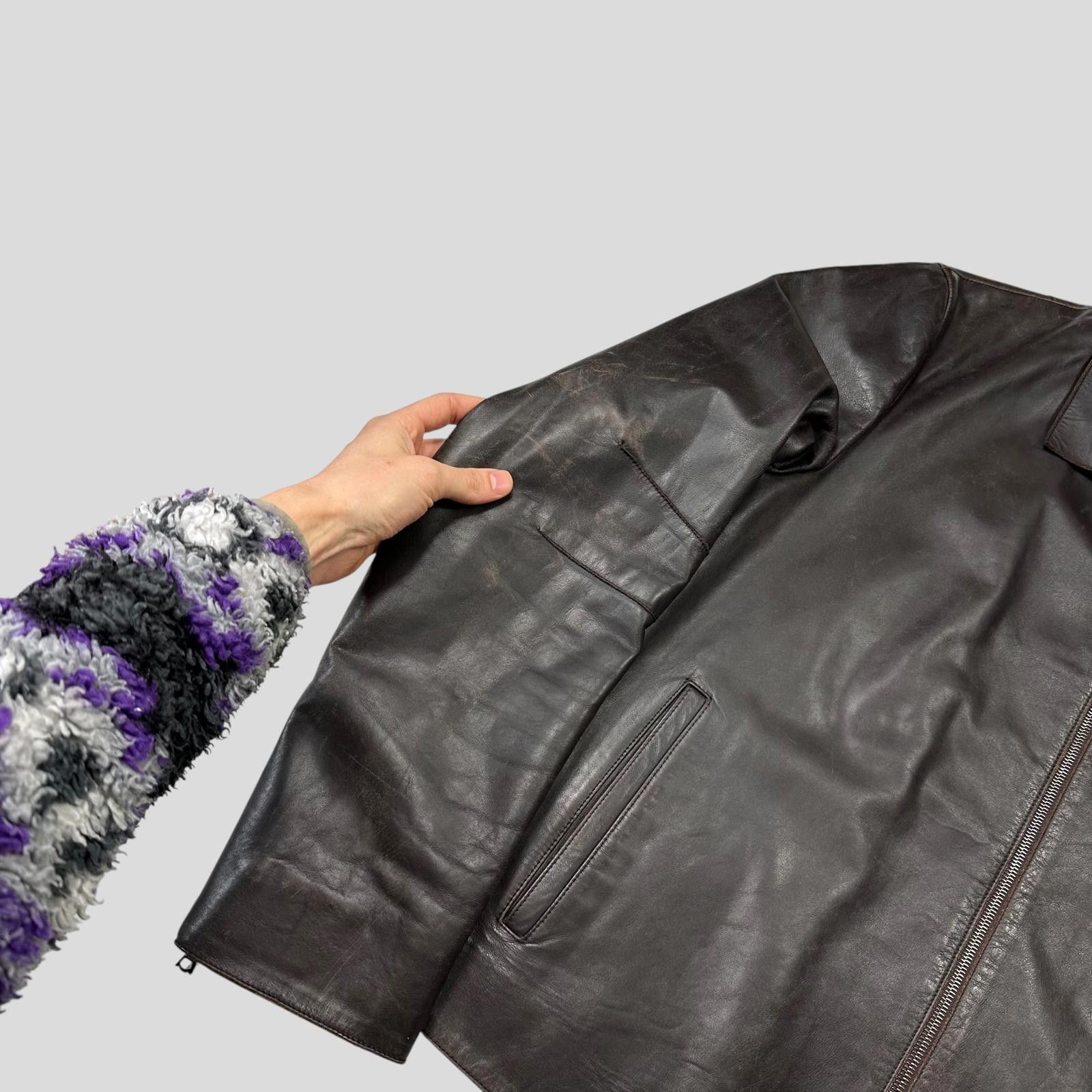 Neil Barrett Neil Barrett AW00 Leather Moto Backpack Jacket - M/L Size US L / EU 52-54 / 3 - 8 Thumbnail