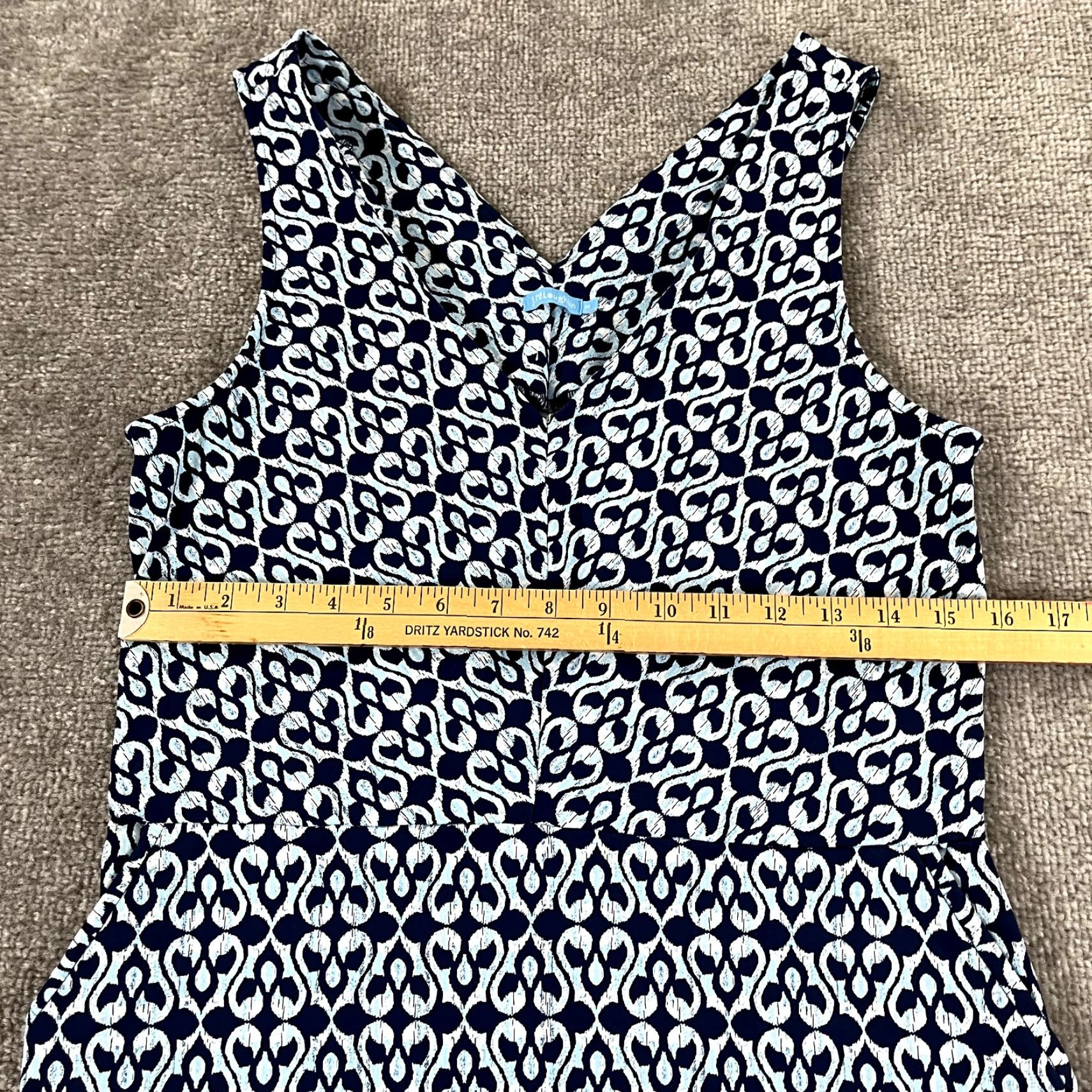 J.McLaughlin J. McLaughlin Dress Women Medium Blue Abstract 37" Shift Catalina Stretch Pockets Size M / US 6-8 / IT 42-44 - 5 Thumbnail