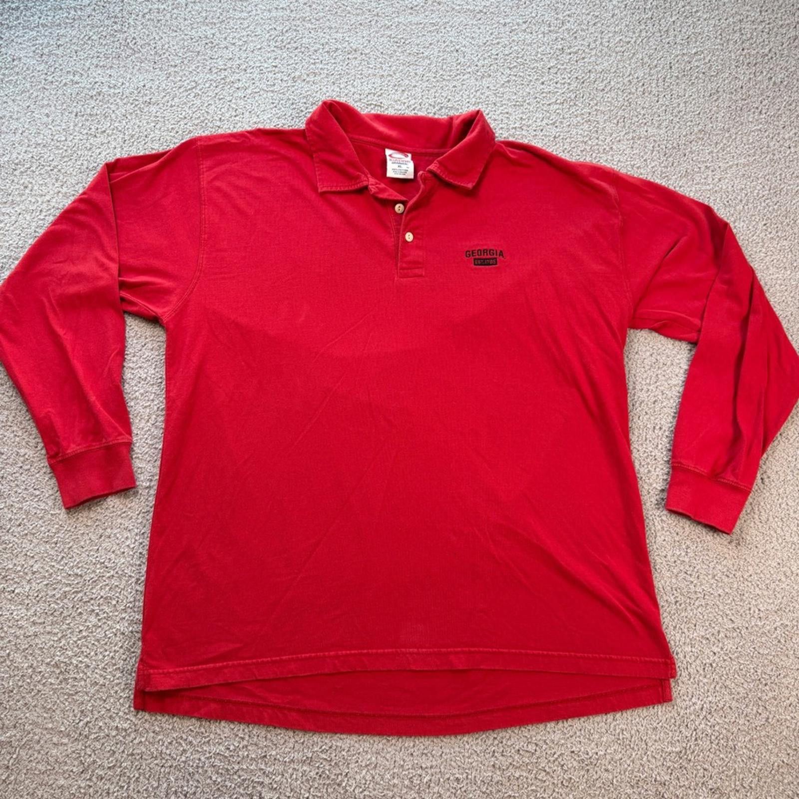 Other Georgia Bulldogs Red Long Sleeve Polo Shirt Mens XL Rugby Size US XL / EU 56 / 4 - 1 Thumbnail
