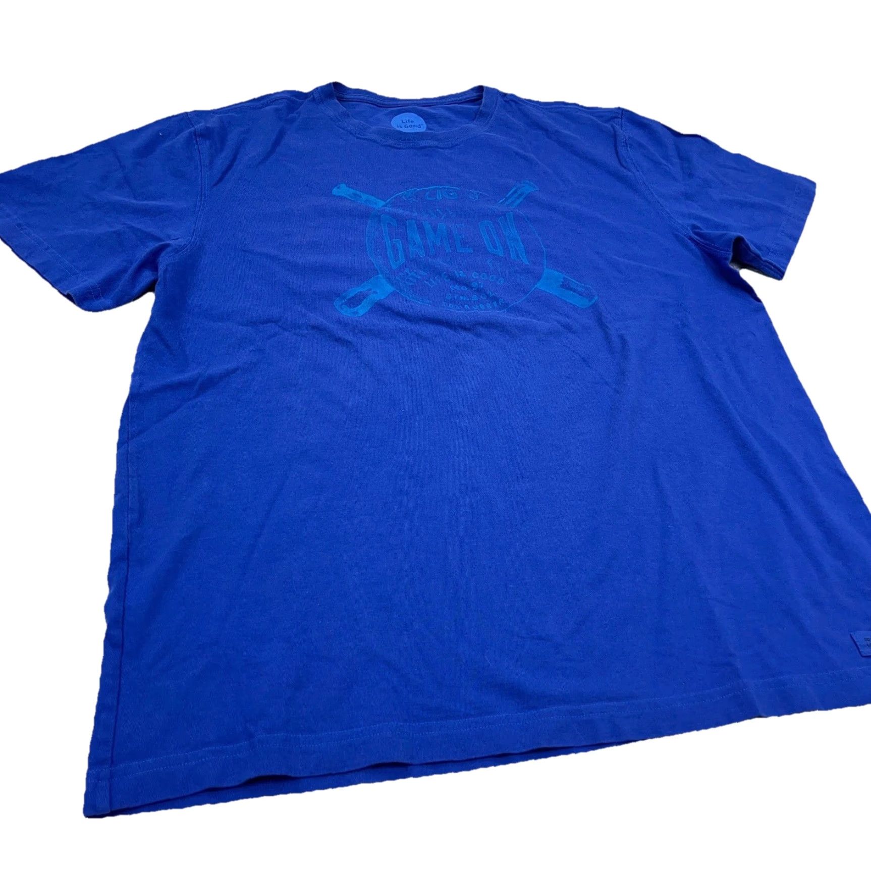 Life is Good Life Is Good Shirt Men L Blue Short Sleeve Baseball Tee Game On Retro Royal Classic Fit Size US L / EU 52-54 / 3 - 4 Thumbnail