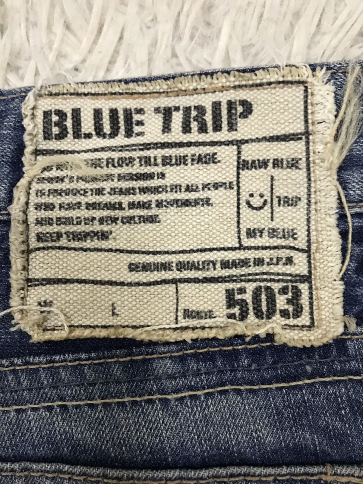 Edwin Vintage Edwin Lot 503 Bluetrip Distressed Design Flare Jeans Size US 30 / EU 46 - 14 Thumbnail
