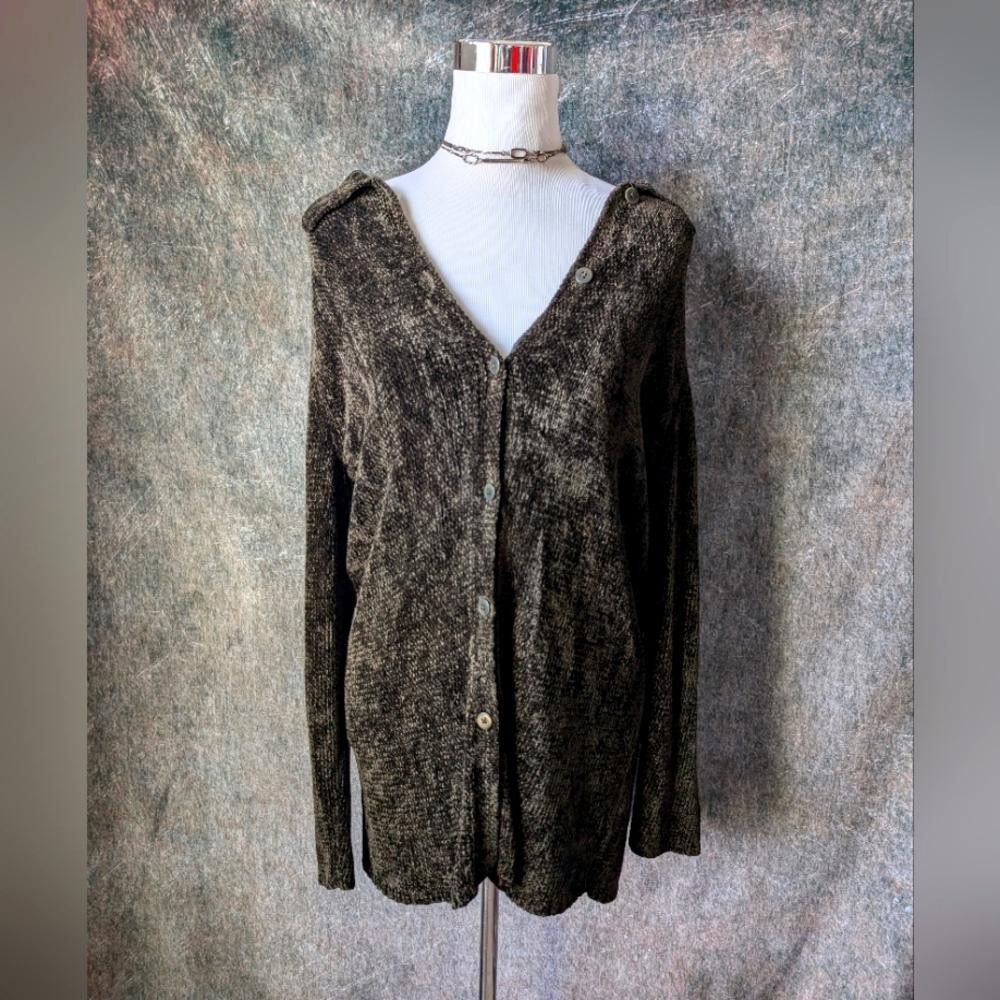 DKNY Vintage 90s DKNY Rayon Knit Button Front Cardigan Size S / US 4 / IT 40 - 1 Thumbnail