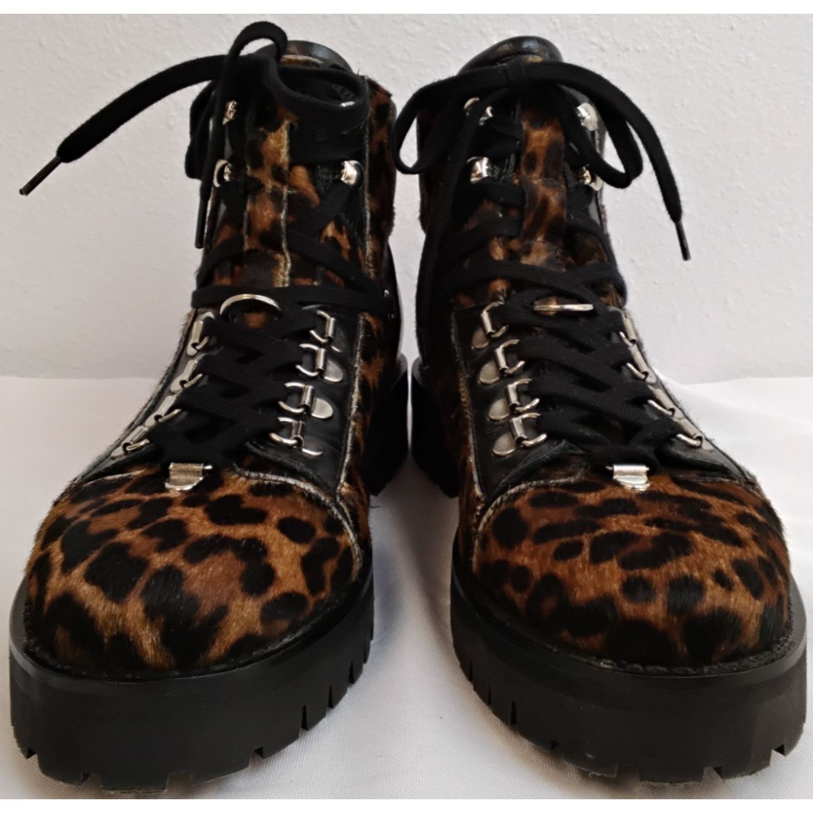 Allsaints All Saints Lia Leopard Combat Boots Women's 37 Calf Hair Size US 6.5 / IT 36.5 - 5 Thumbnail