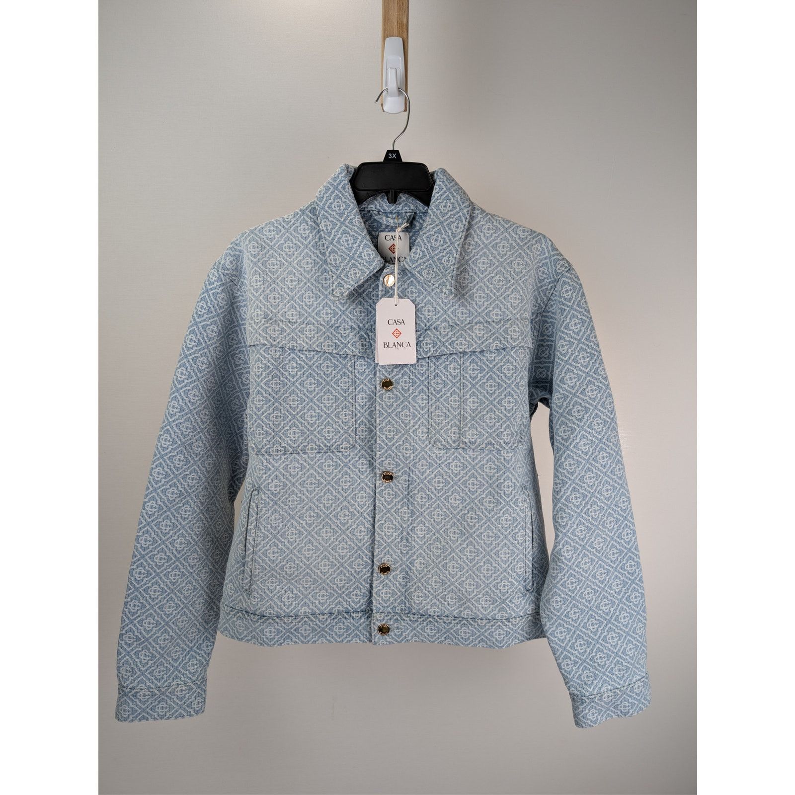 Casablanca o1rshd1 Monogram Denim Jacket in Blue Size US M / EU 48-50 / 2 - 9 Thumbnail