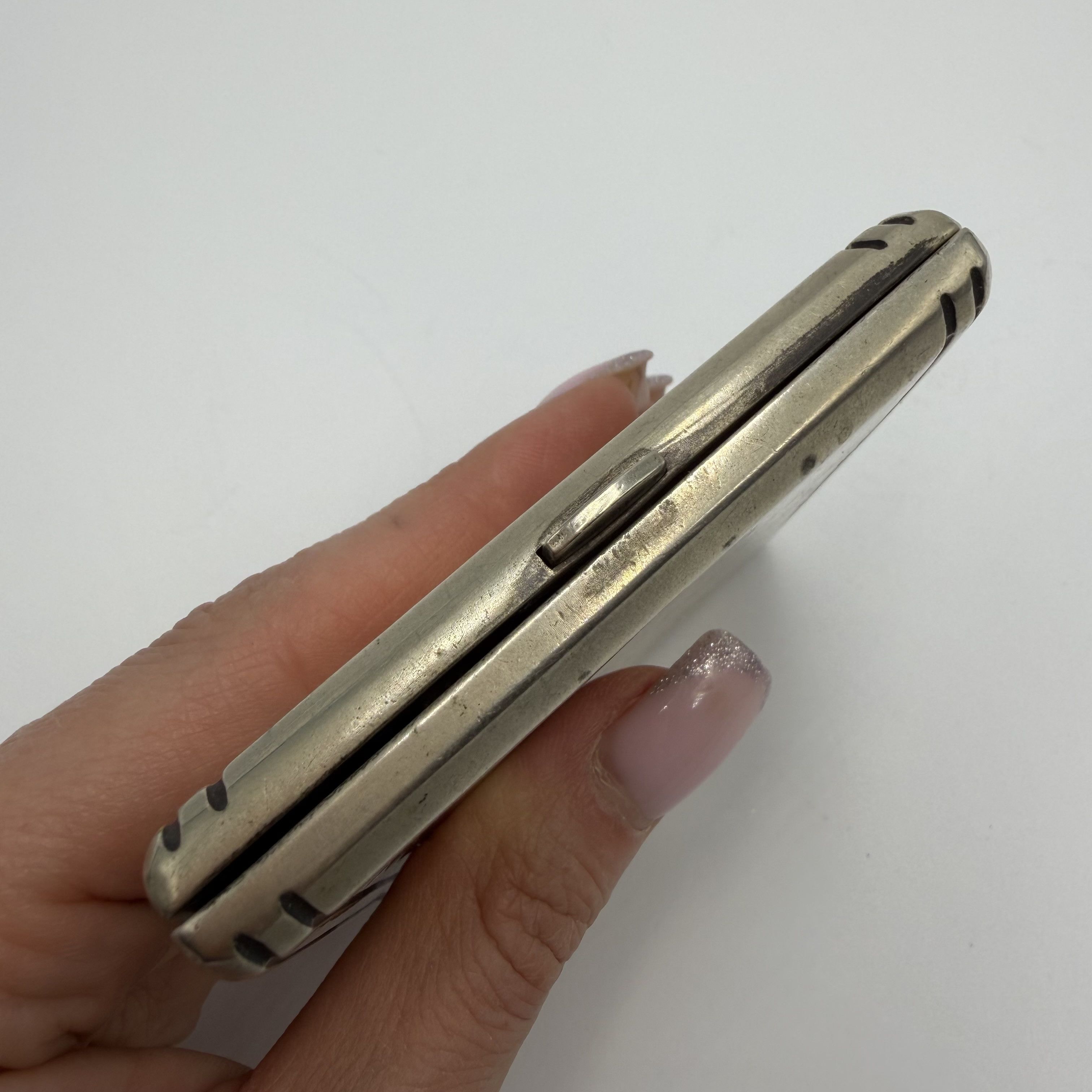 Vintage Antique German Alpacca Cigarette Case Engraved 1934 Size ONE SIZE - 7 Thumbnail