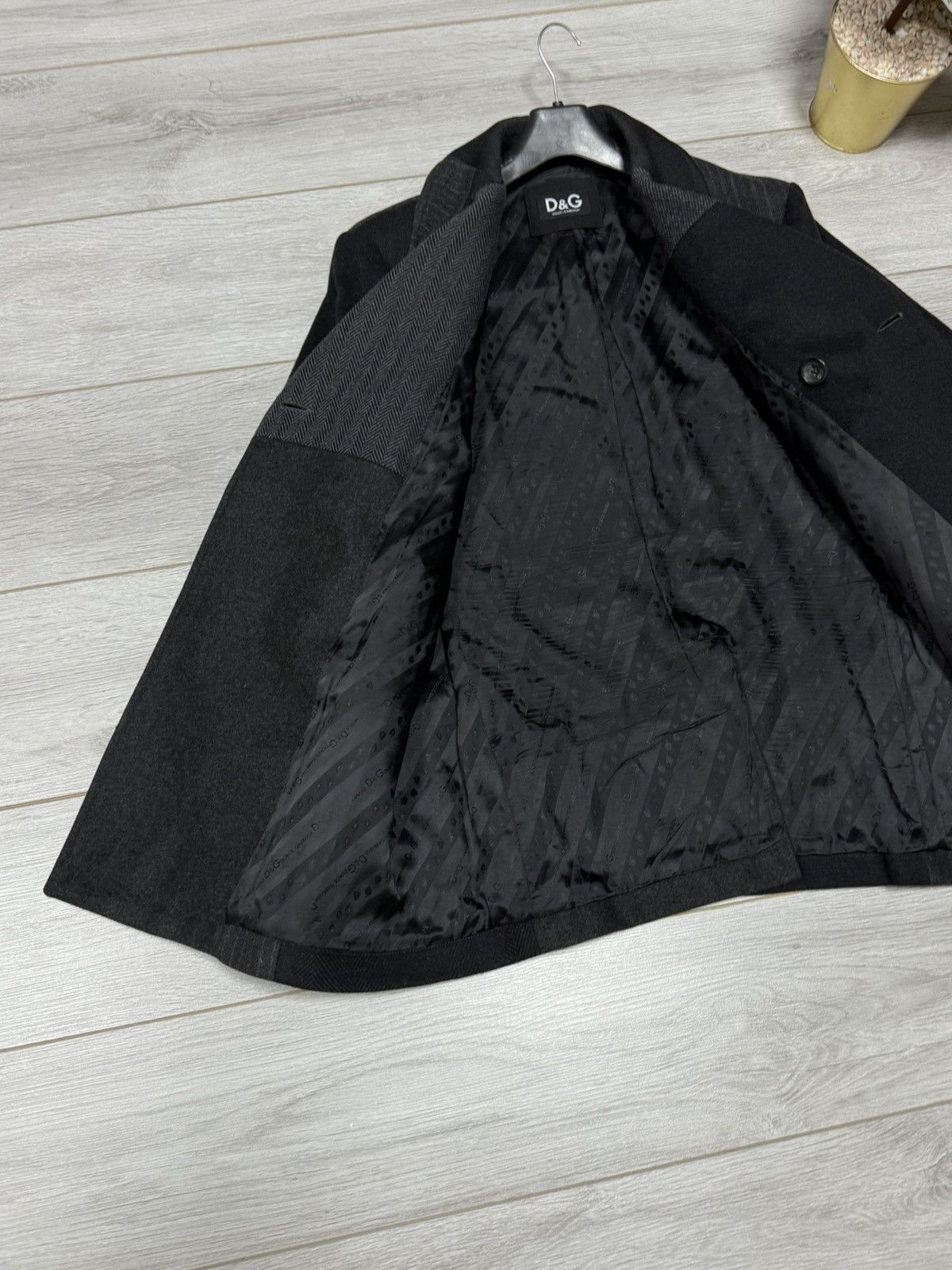 Dolce & Gabbana D&G Patchwork Wool Double-Breasted Coat, Size 48 Dolce Size US M / EU 48-50 / 2 - 4 Thumbnail