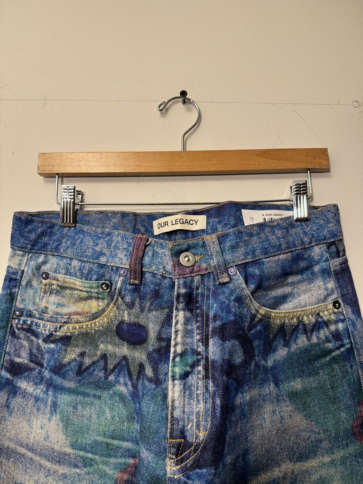 Our Legacy OUR LEGACY THIRD CUT DIGITAL CHALK FLOWER PRINT JEANS 29 Size US 31 - 8 Thumbnail