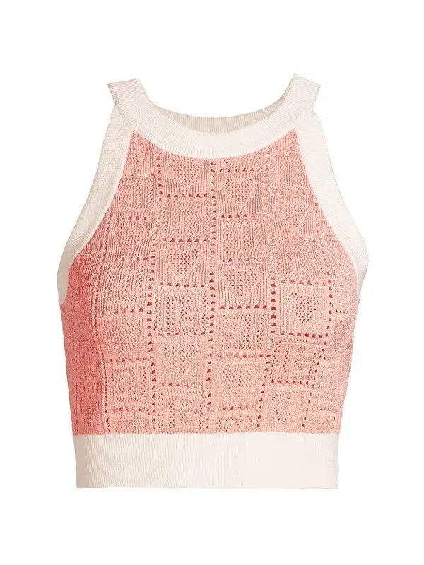 Balmain o1s1wg110725 Heart Point Knit Crop Cardigan in Light Pink Size M / US 6-8 / IT 42-44 - 1 Thumbnail