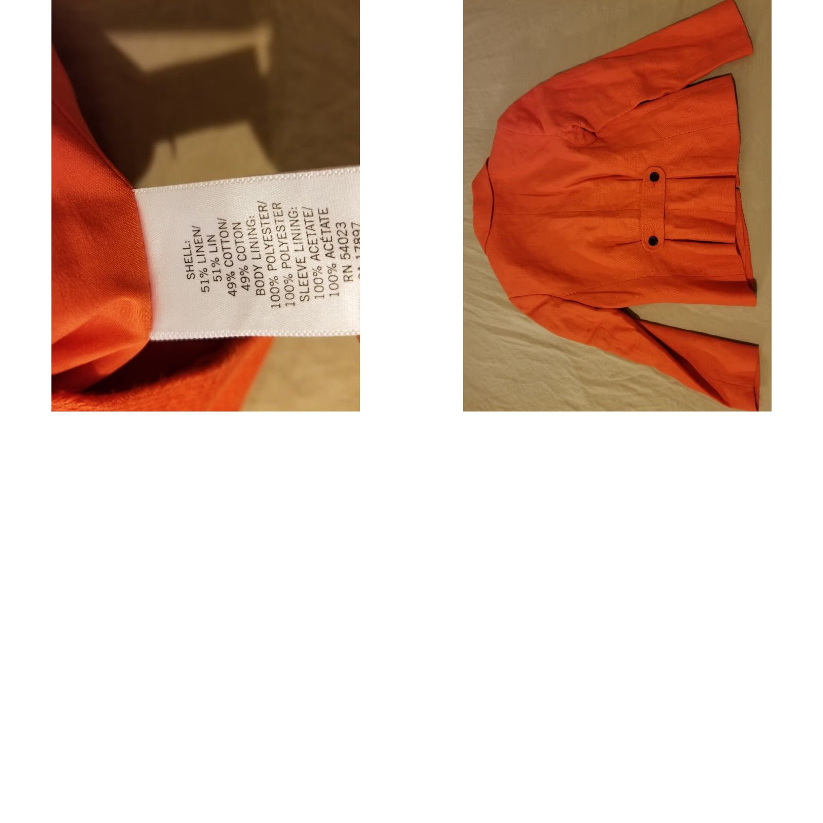 Banana Republic Womens Banana Republic Linen Jacket Blazer 0 Orange Linen Jacket Womens 0 Orange Basic Jacket Banana Republic Women Size XS / US 0-2 / IT 36-38 - 8 Thumbnail