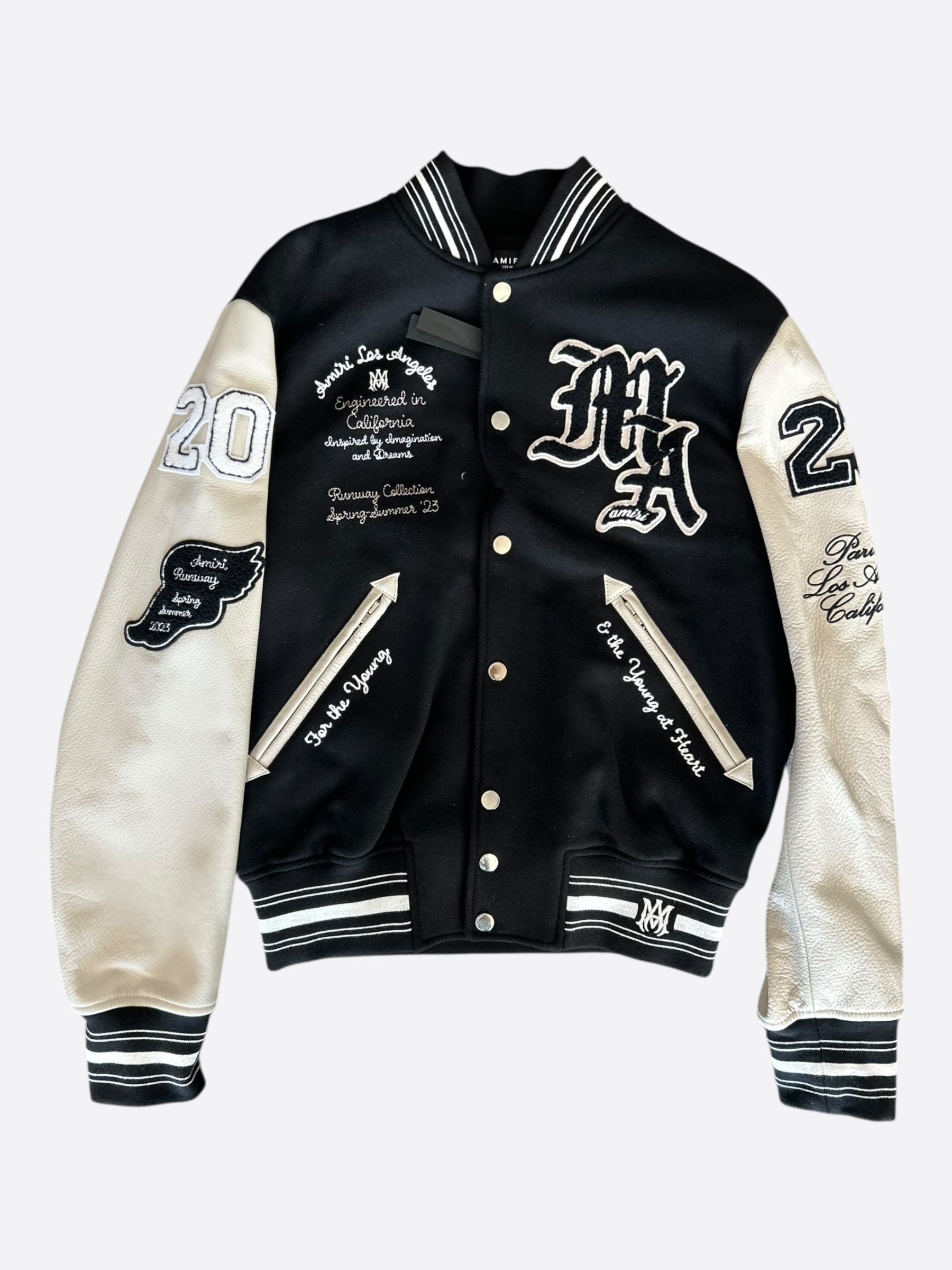 Amiri Amiri Black & White Imagination Varsity Jacket Size US S / EU 44-46 / 1 - 1 Thumbnail