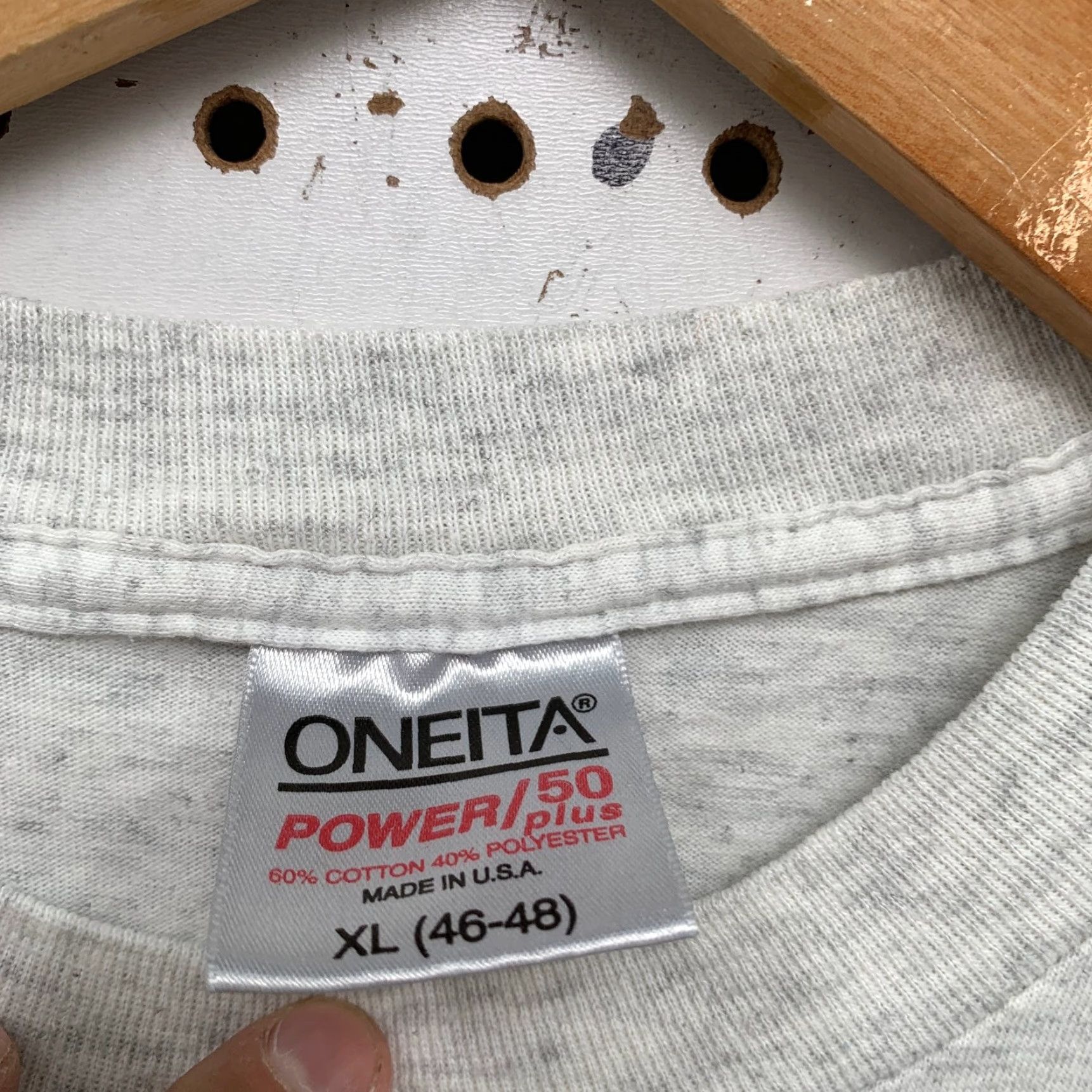 Vintage VINTAGE Oneita Gray T-Shirt Mens XL Soccer Goal Shirt 90s USA 90s Single Stitch Cotton Size US XL / EU 56 / 4 - 3 Thumbnail