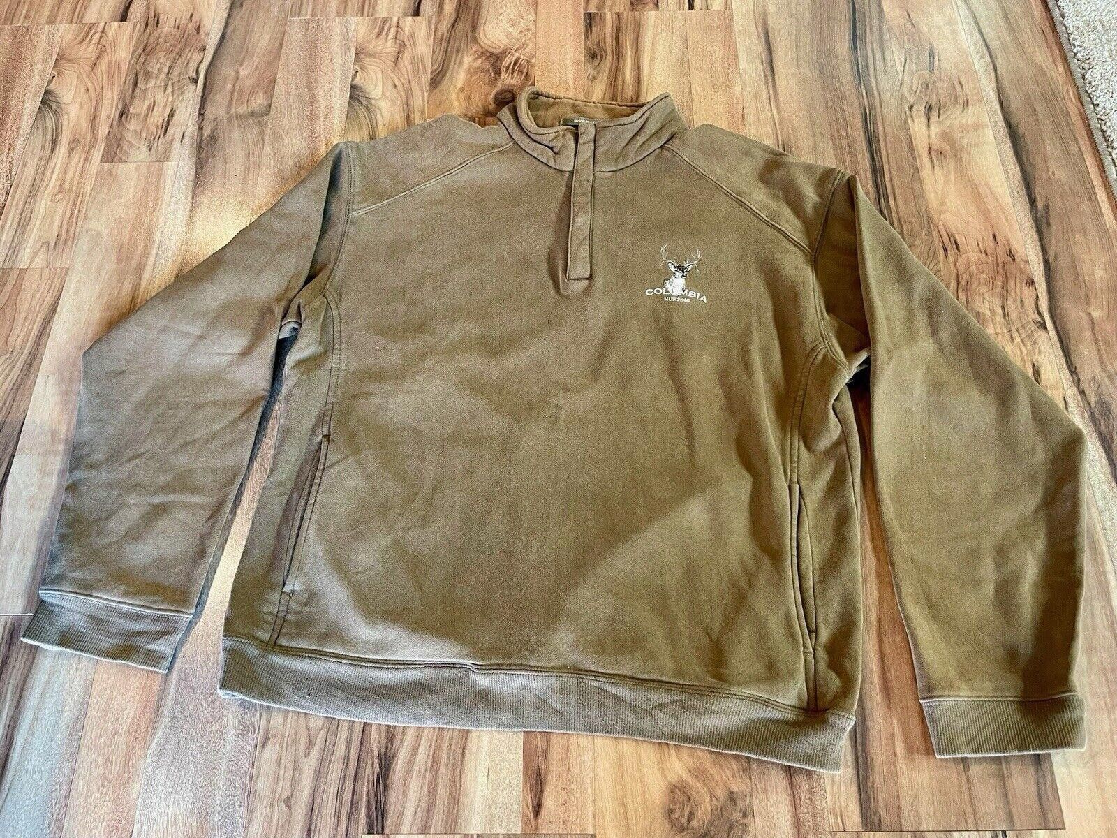 Columbia Columbia Mens Sweatshirt Sz L Brown 1/4 Zip Deer(A1 Size US 34 / EU 50 - 1 Thumbnail