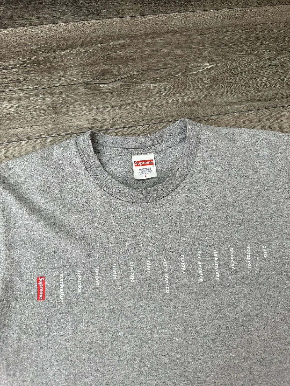 Supreme Supreme Horizontal Cities Tee Grey Sz. Small S Size US S / EU 44-46 / 1 - 4 Thumbnail