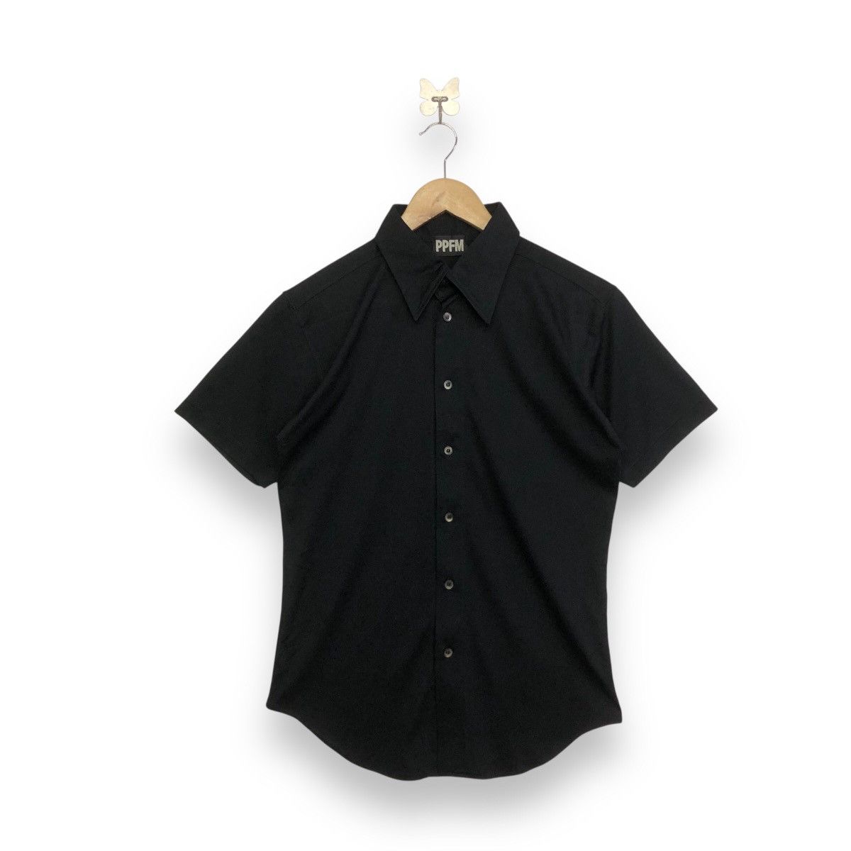トップス Peace Now Big Bat Collar Shirts black peace now lace up bat collar dress shirt a piece from