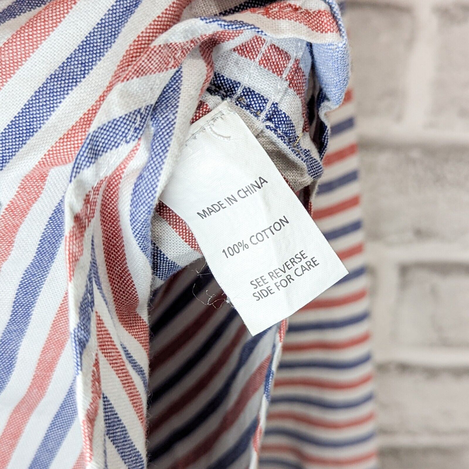 Prps PRPS Goods & Co. Japan Men's Blue Red Striped Chambray shirt Size US L / EU 52-54 / 3 - 8 Thumbnail