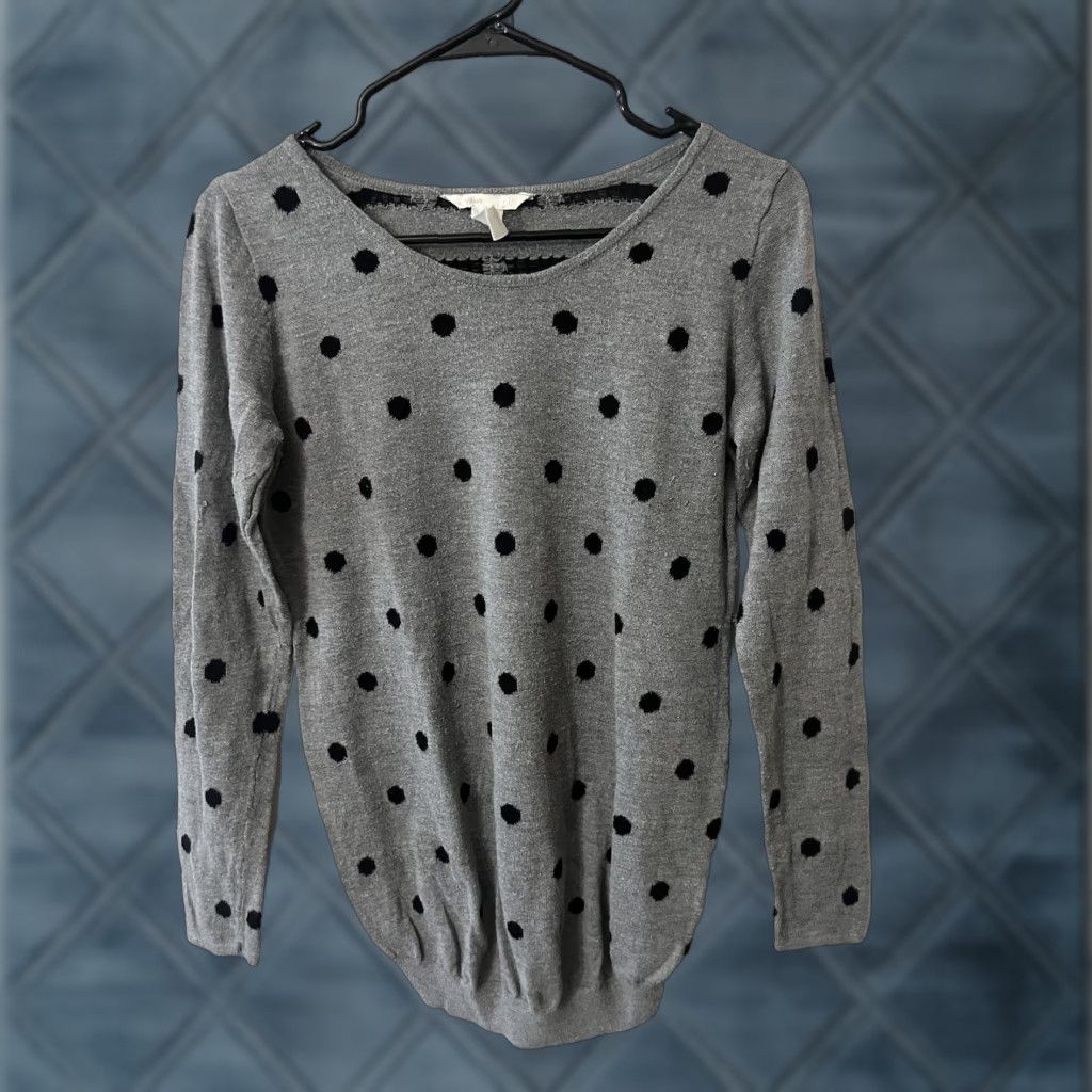 H&M H&M Hoodie Adult Women Medium Gray Polka Dot Sweatshirt Size M / US 6-8 / IT 42-44 - 1 Thumbnail