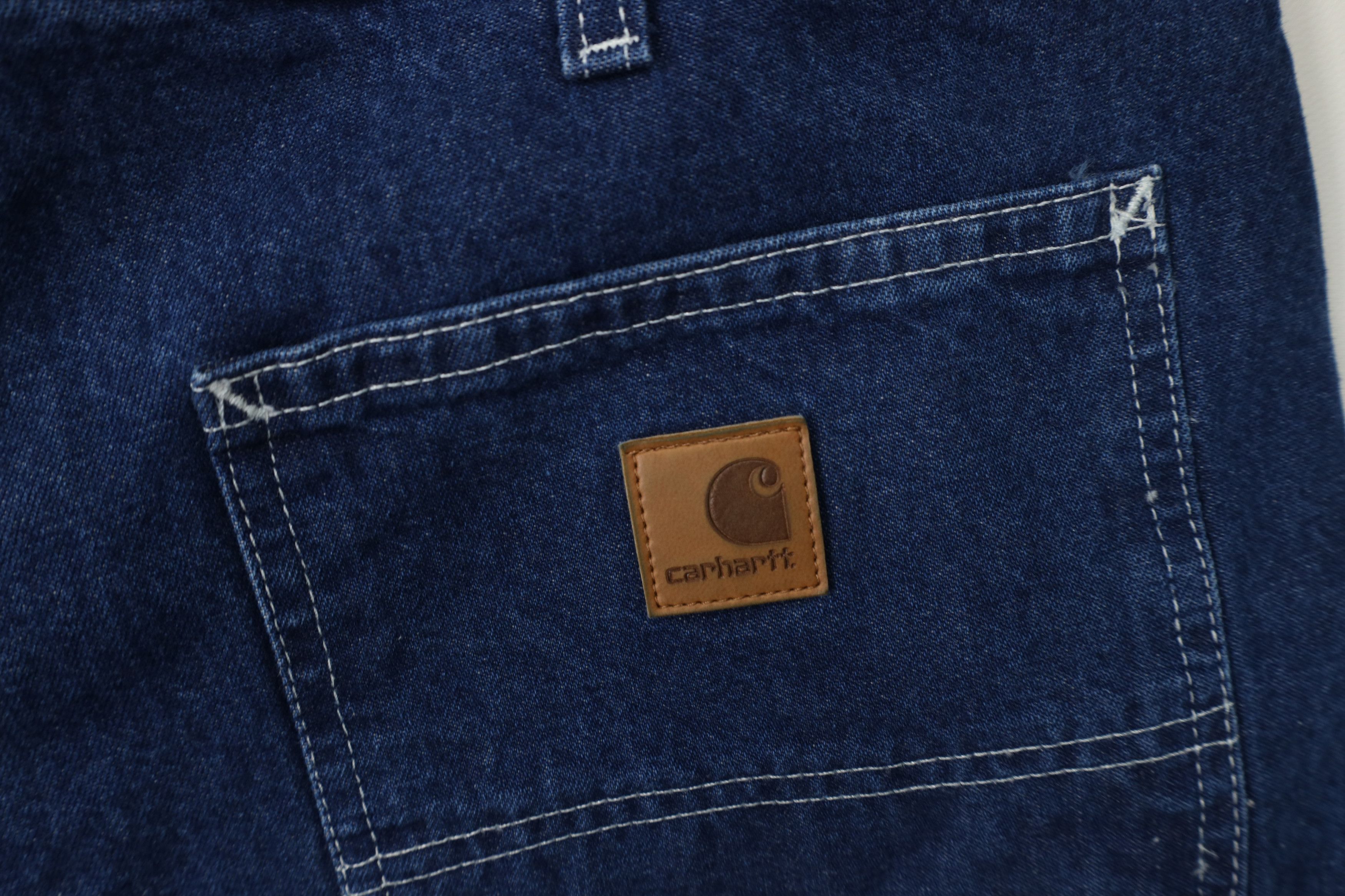 Carhartt Vintage Y2K Carhartt Spell Out Wide Leg Dungaree Jeans Blue Size US 38 / EU 54 - 11 Thumbnail