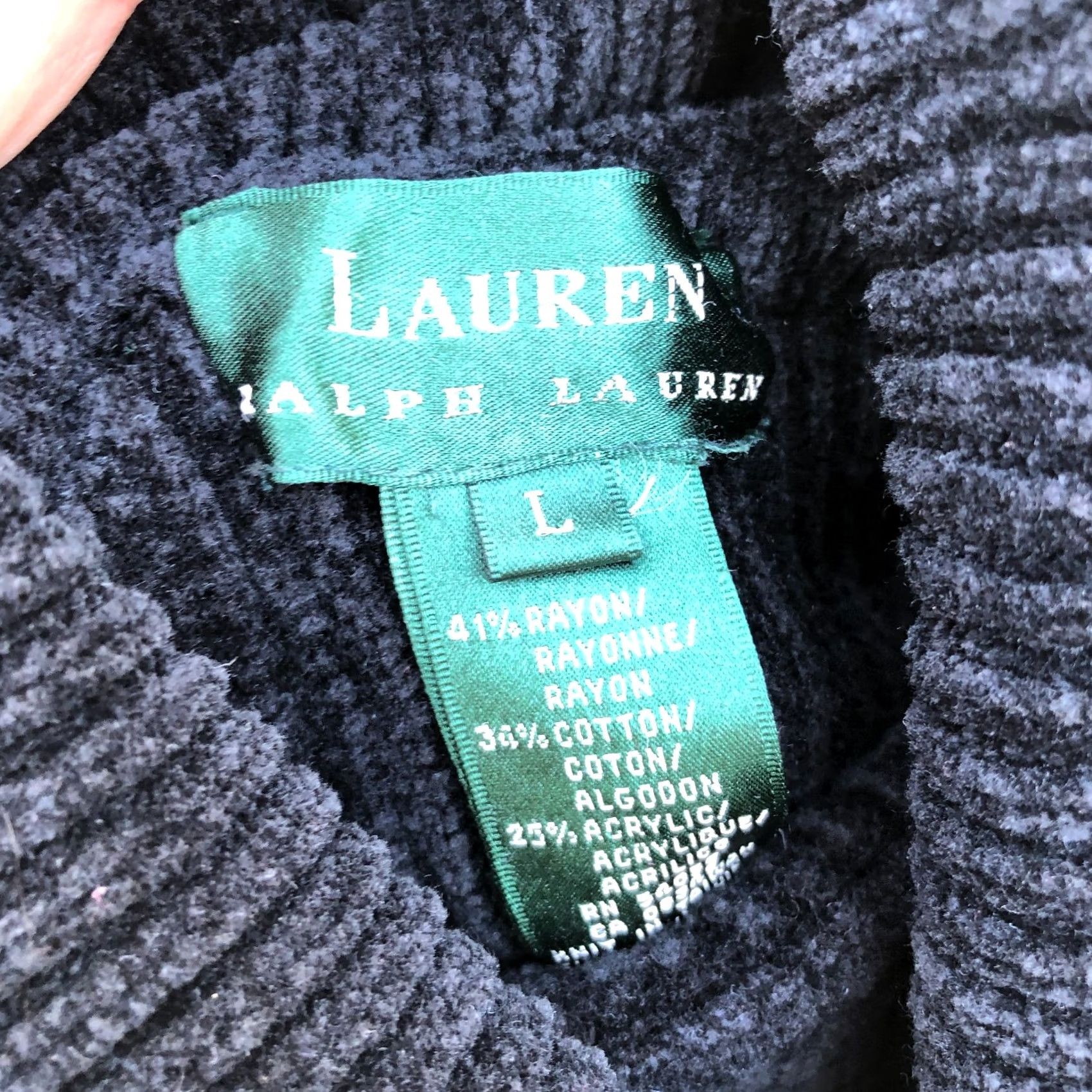 Ralph Lauren LAUREN RALPH LAUREN Black Turtleneck Sweater LG Women's Black Rayon Pullover Size L / US 10 / IT 46 - 4 Thumbnail