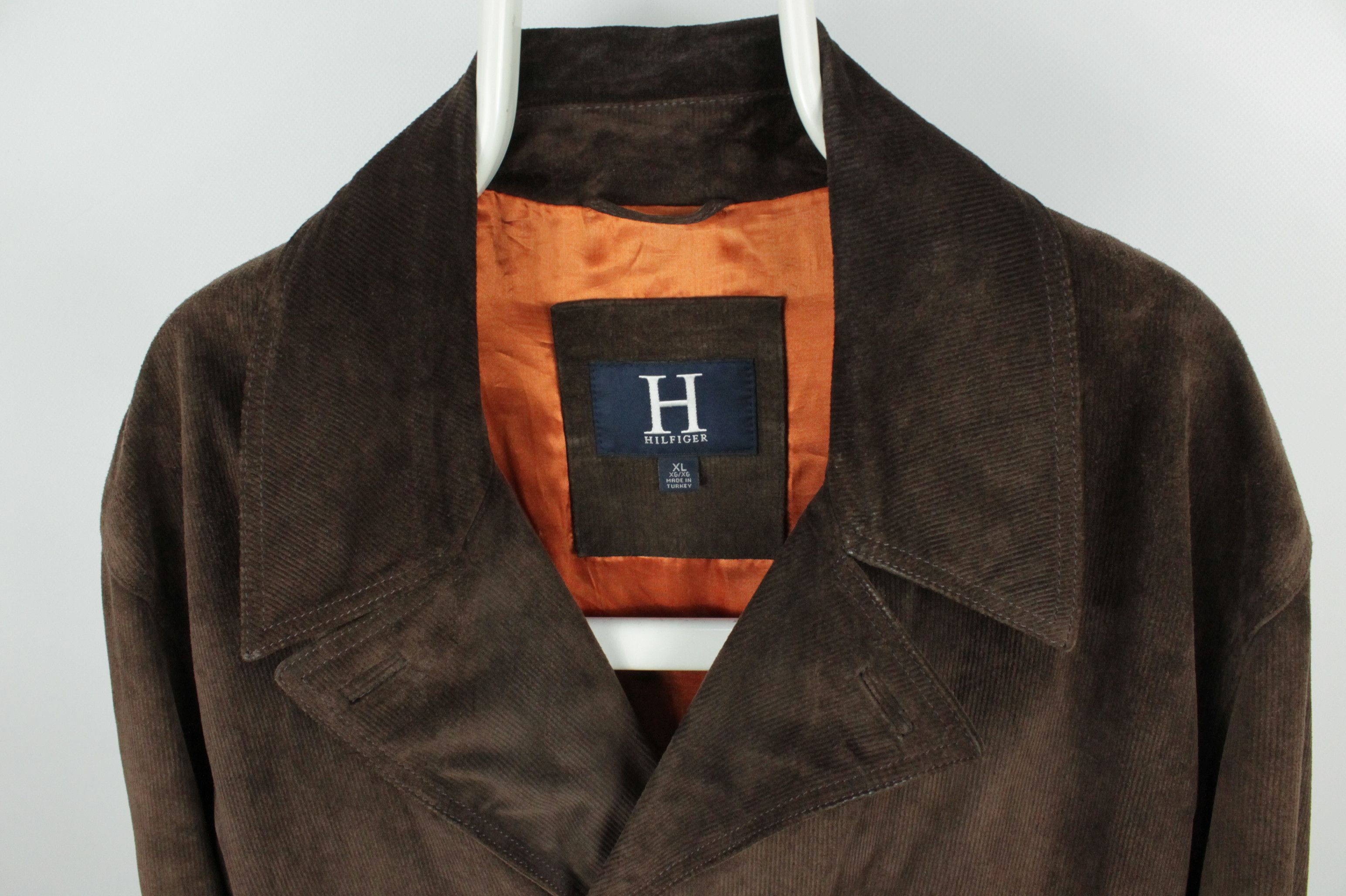 Tommy Hilfiger Tommy Hilfiger Brown Corduroy Leather Double-Breasted Jacket Size US XL / EU 56 / 4 - 5 Thumbnail
