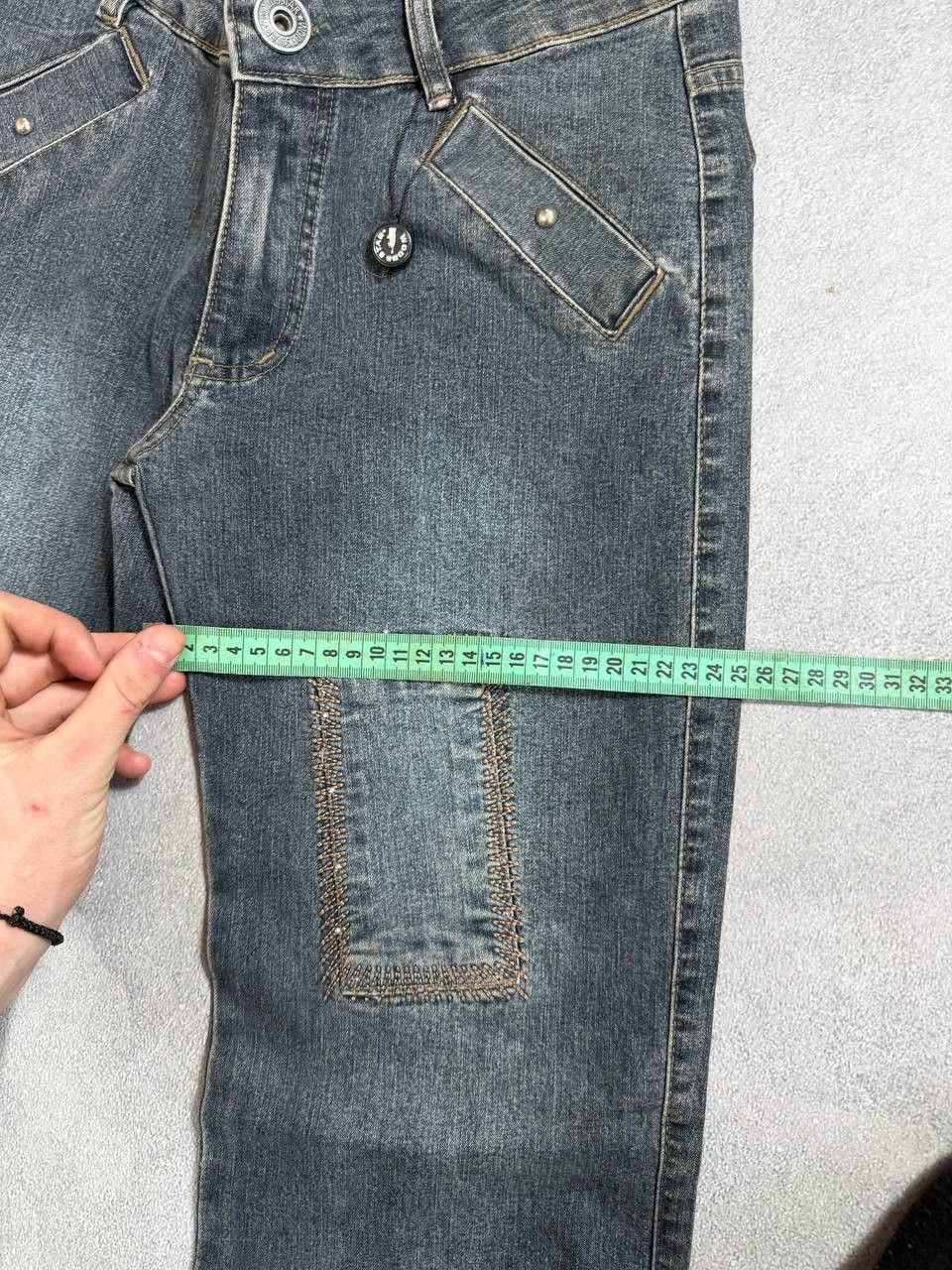 Japanese Brand vtg junya watanabe style avant-garde flared denim jeans Size 28" / US 6 / IT 42 - 12 Thumbnail