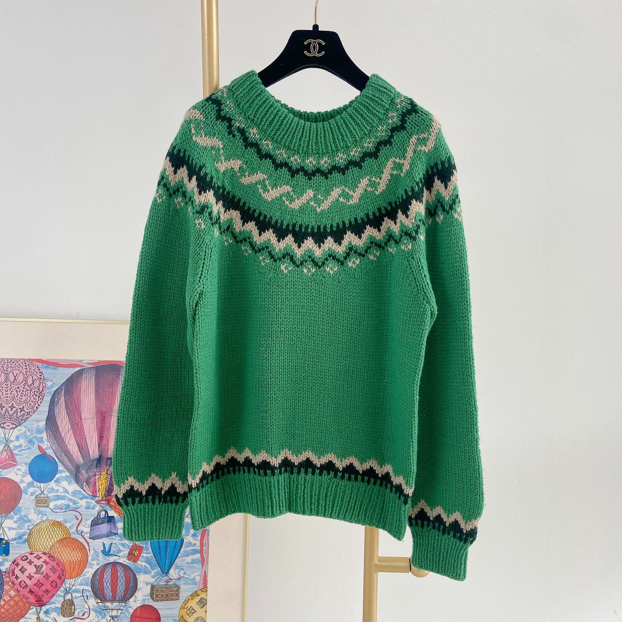 Moncler Moncler Green Knit Sweater L 6355 Size L / US 10 / IT 46 - 1 Thumbnail