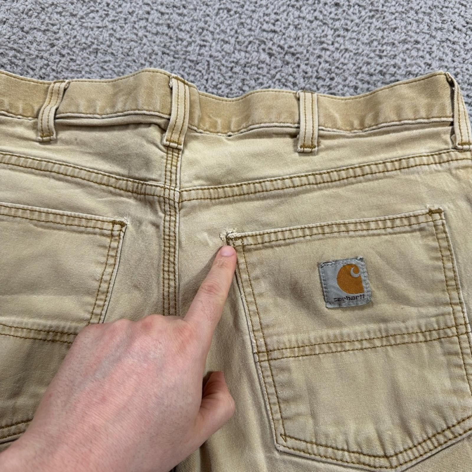 Carhartt Carhartt Mens Relaxed Fit Tan Canvas Work Pants 34x30 Size US 34 / EU 50 - 8 Thumbnail