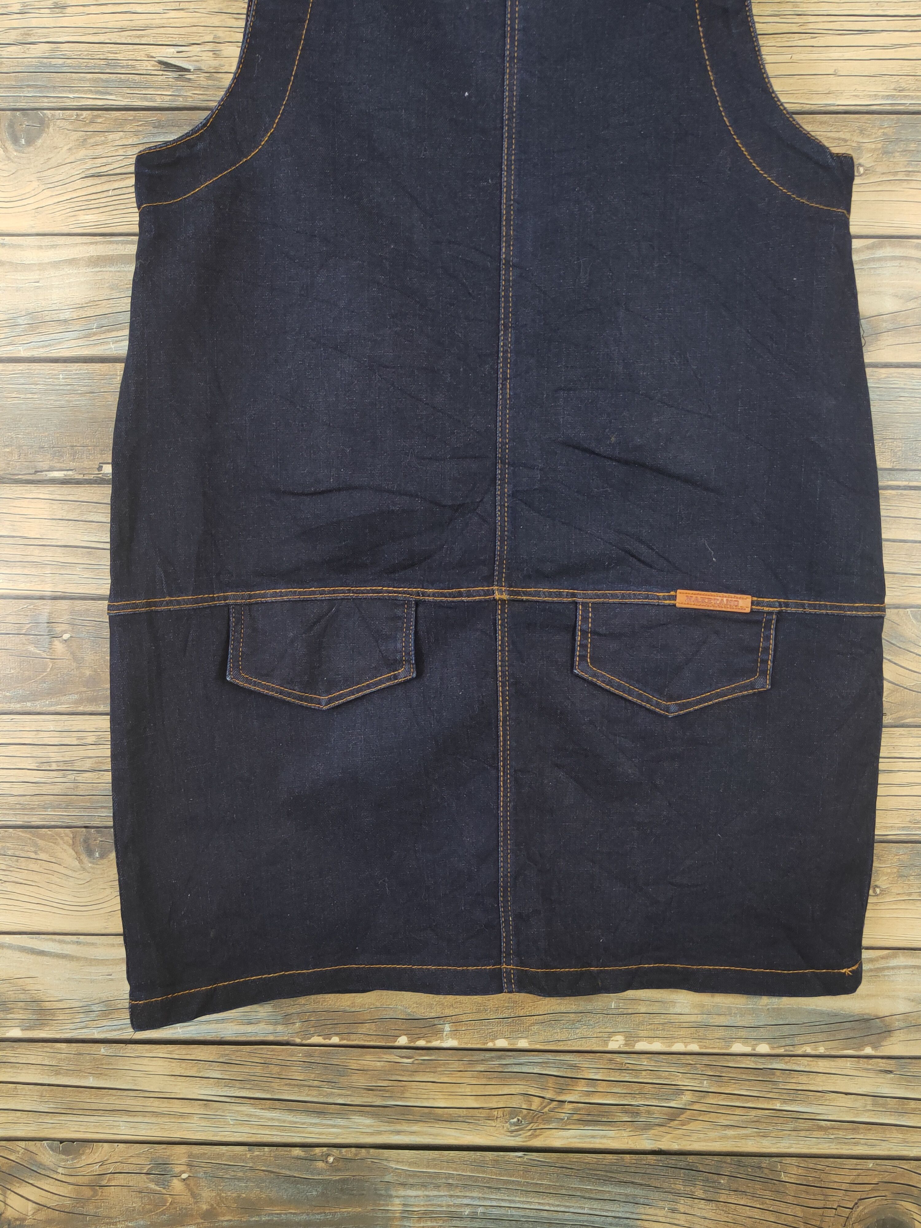 Japanese Brand × Vintage Avant Garde by Jianjian Yilian DarkBlue Denim Skirt Jumpsuit Size 35" - 8 Thumbnail