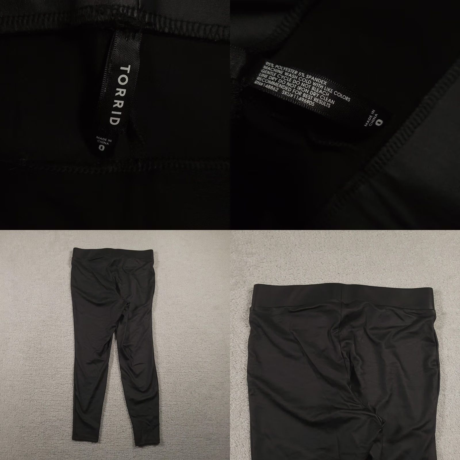 Torrid Torrid Leggings Womens 0 Black High Rise Stretch Ankle Skinny Pull On Activewear Yoga Pants Size 25" / US 0 / IT 36 - 8 Thumbnail