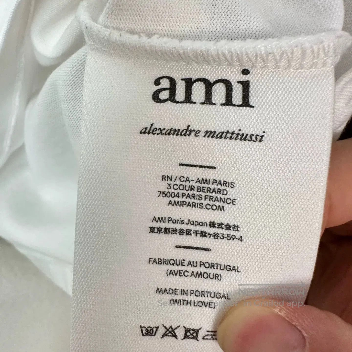 AMI Ami White Embroidered Heart Letter Tee. Size S / US 4 / IT 40 - 4 Thumbnail