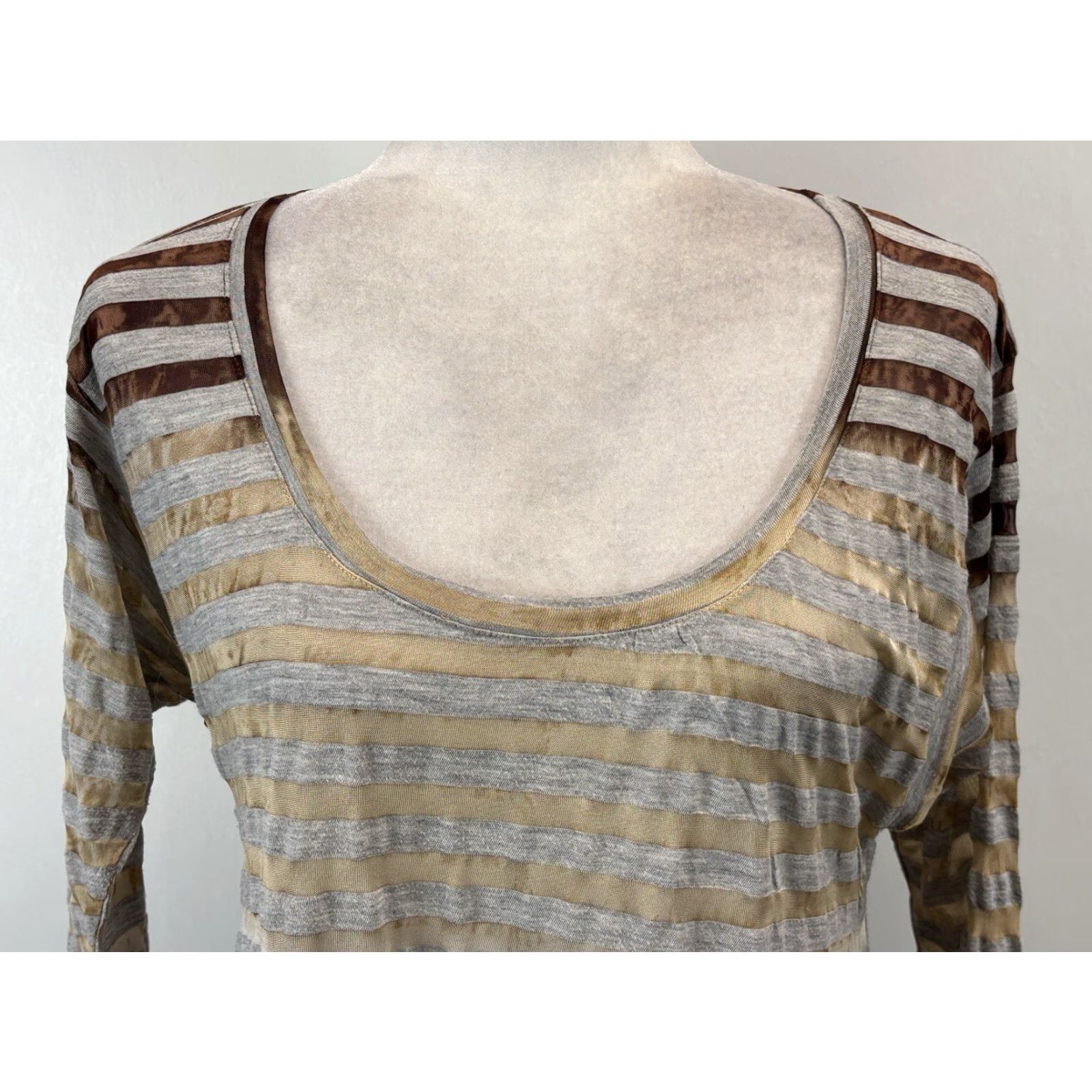 Vintage Sundance Mystic Tunic Top Sz Medium Women’s Asymmetric Hem Brown Ombré Size M / US 6-8 / IT 42-44 - 5 Thumbnail