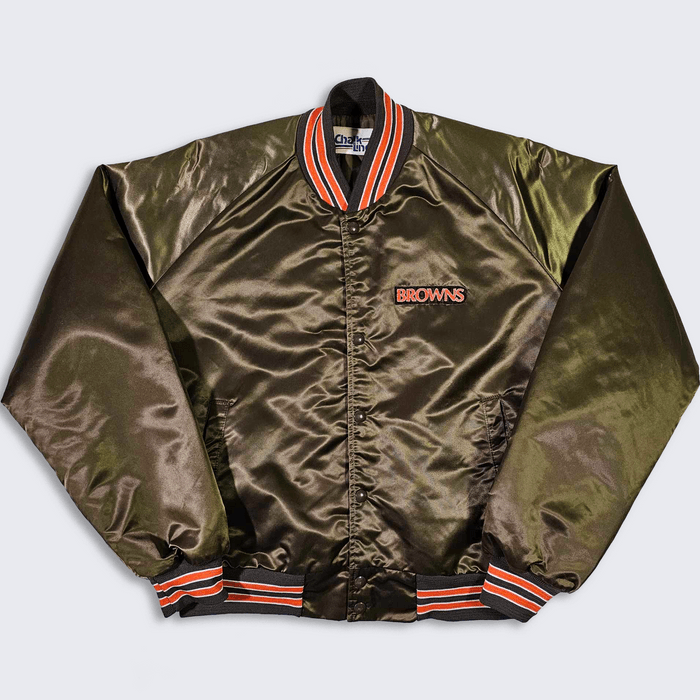 Vintage Cleveland Browns Vintage 80s Chalk Line Satin Bomber Jacket