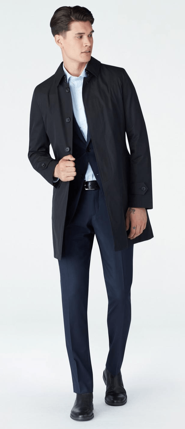 Indochino Indochino Highcliffe Black Mac Coat with Detachable Lining Size US M / EU 48-50 / 2 - 5 Thumbnail
